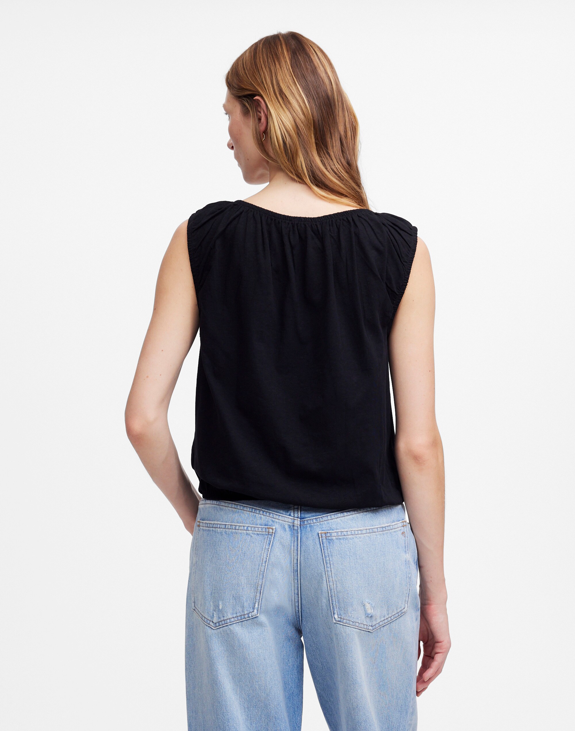 トップス hugyourskin boatneck shirring tee Boat neck shirring T (Gray) - hug your skin