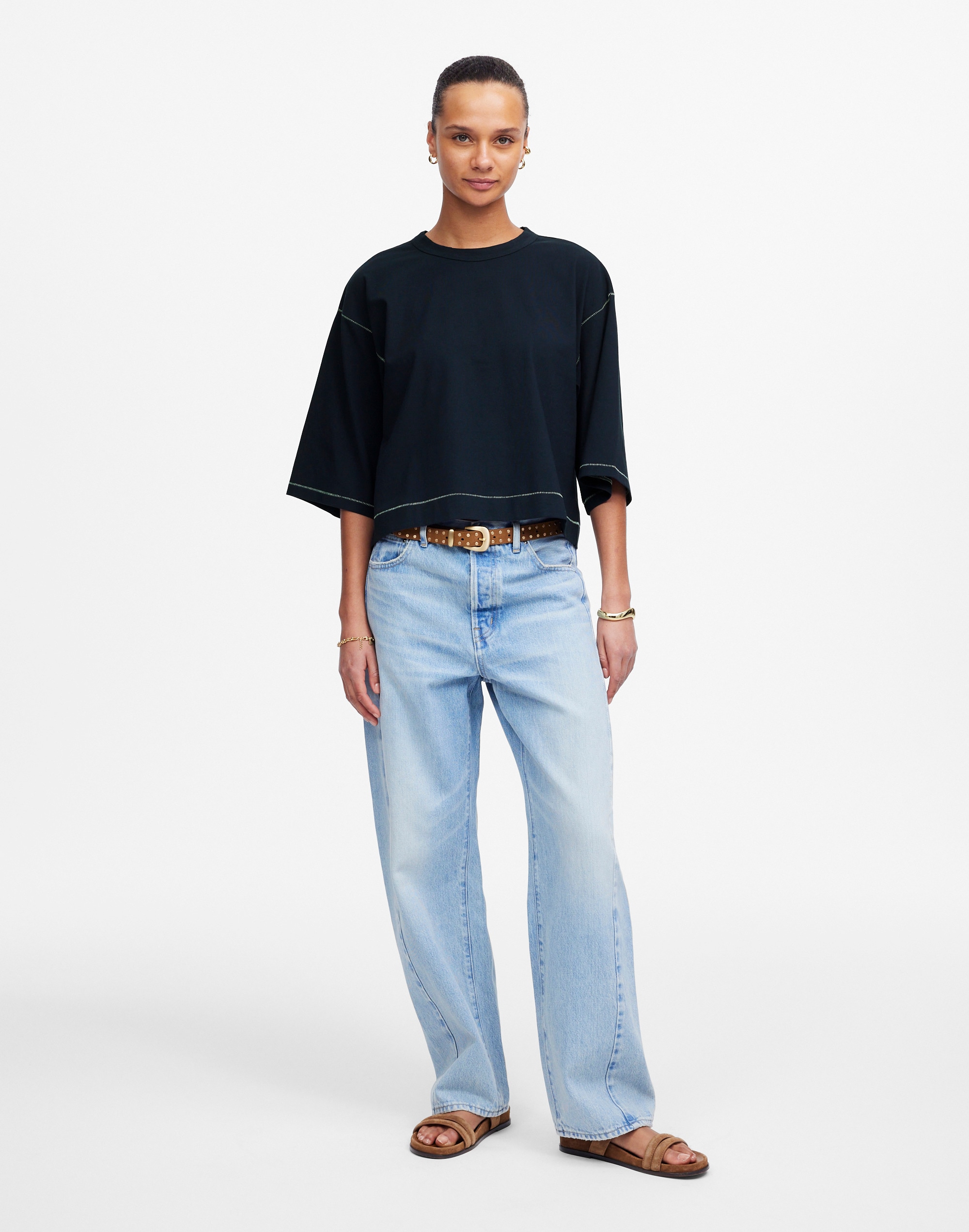 Wide-Sleeve Boxy Tee