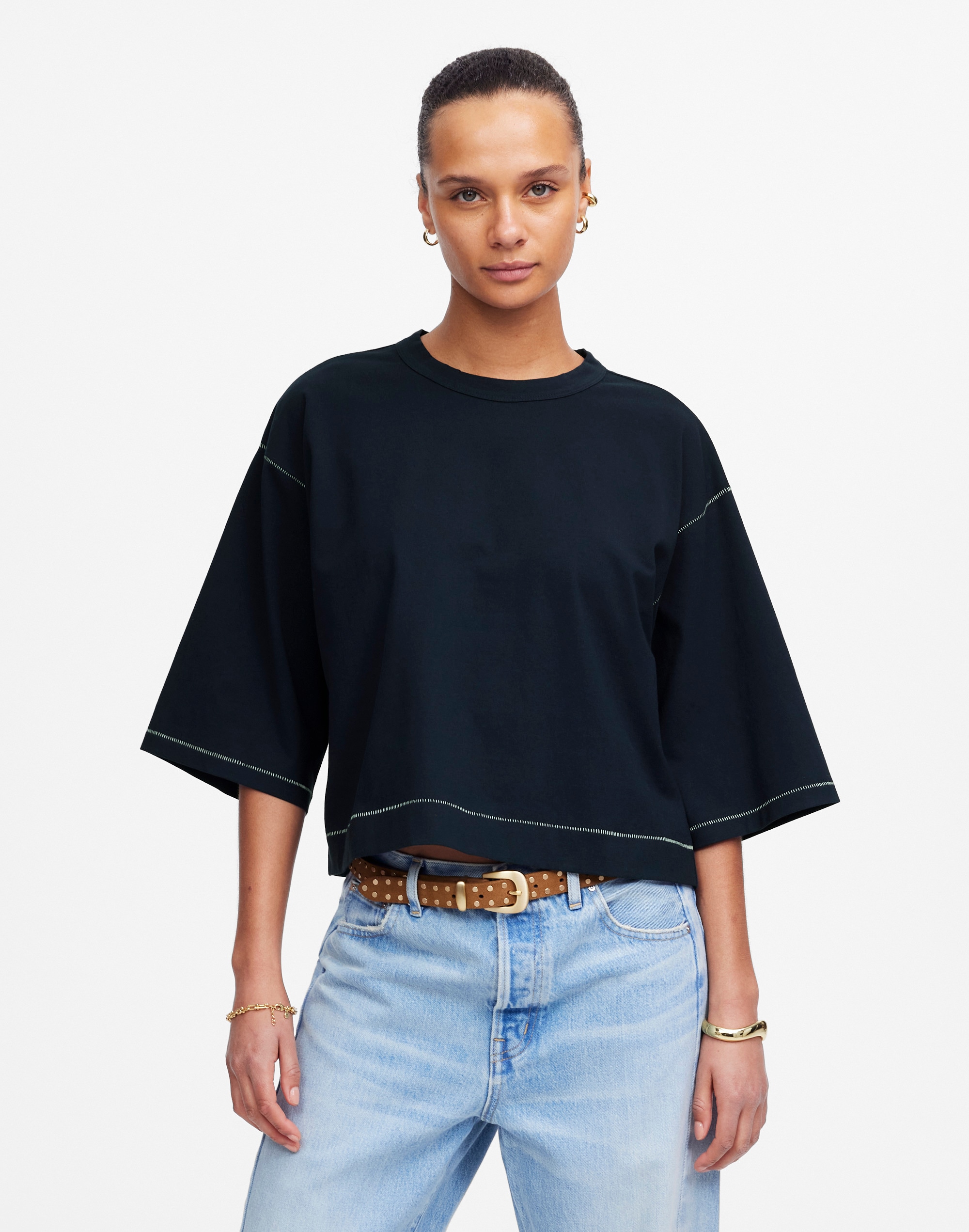 Wide-Sleeve Boxy Tee