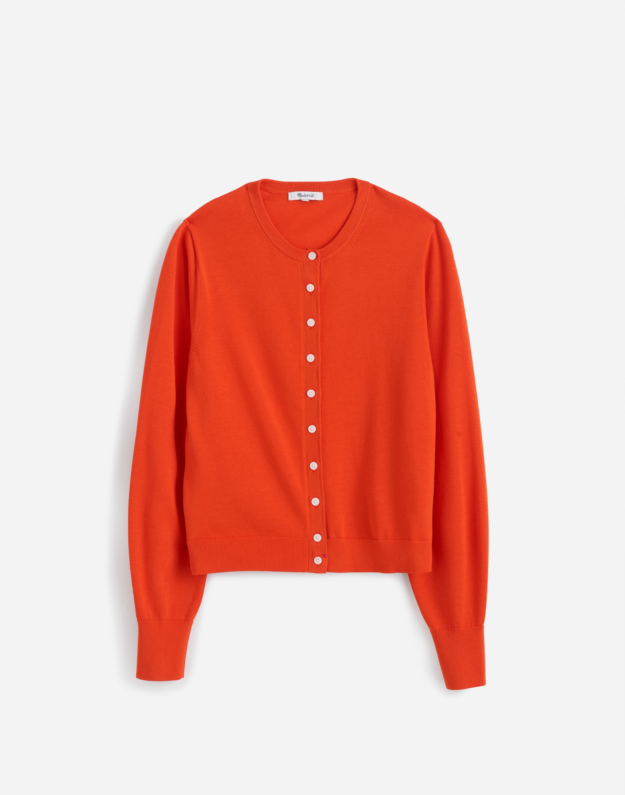 Crewneck Cardigan in 100% Cotton