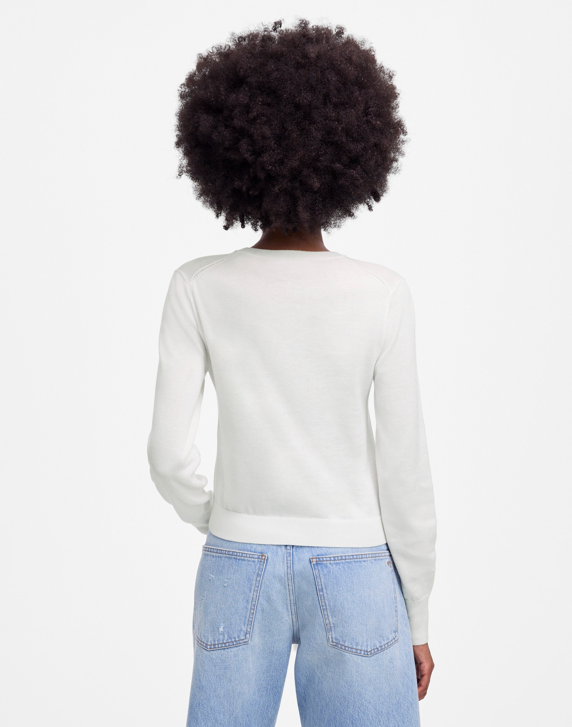 Crewneck Cardigan in 100% Cotton