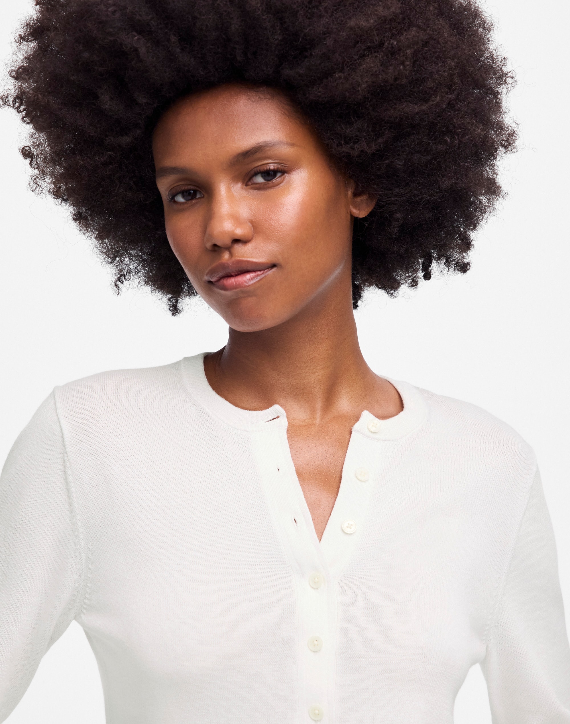 Crewneck Cardigan in 100% Cotton