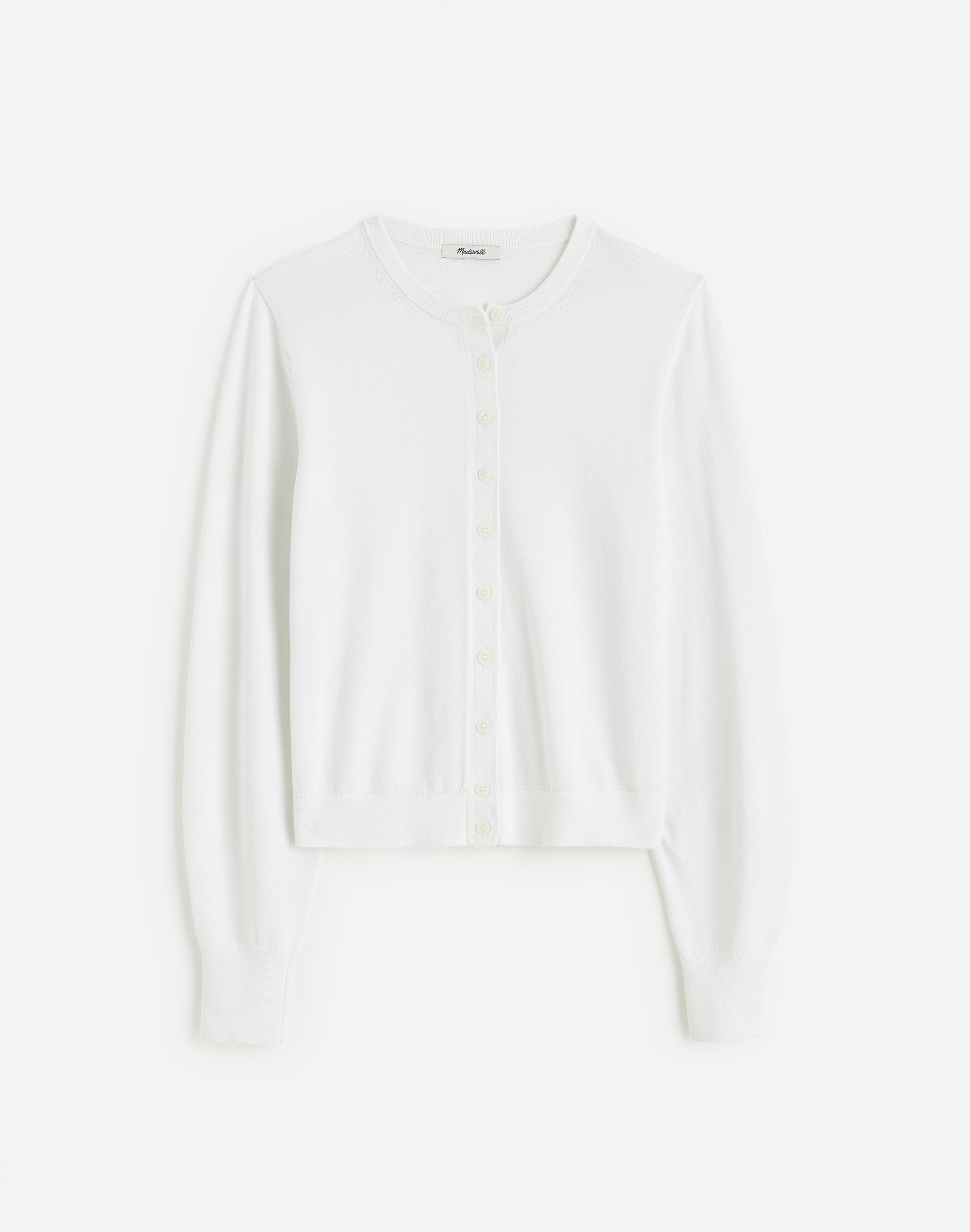 Crewneck Cardigan in 100% Cotton