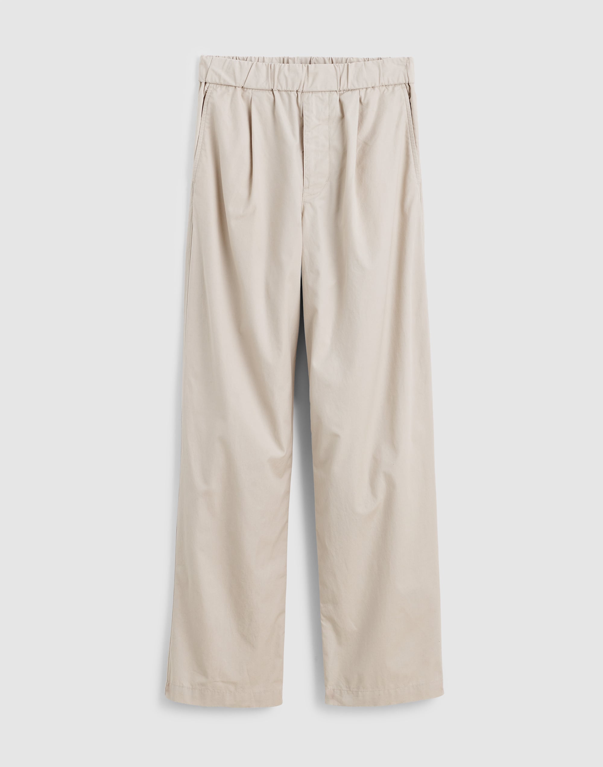 Pleated Poplin Pull-On Pant
