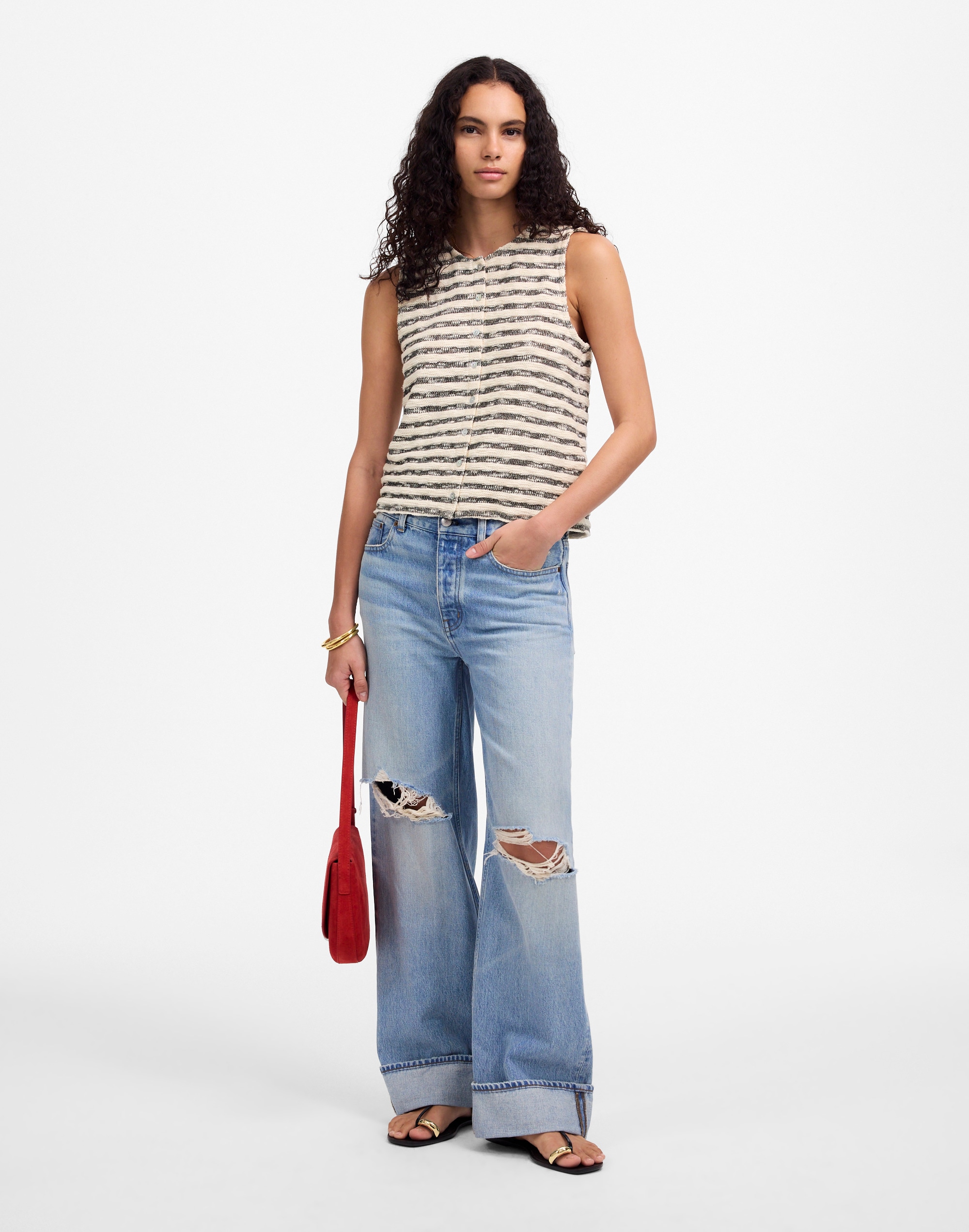 Crewneck Sweater Vest in Stripe