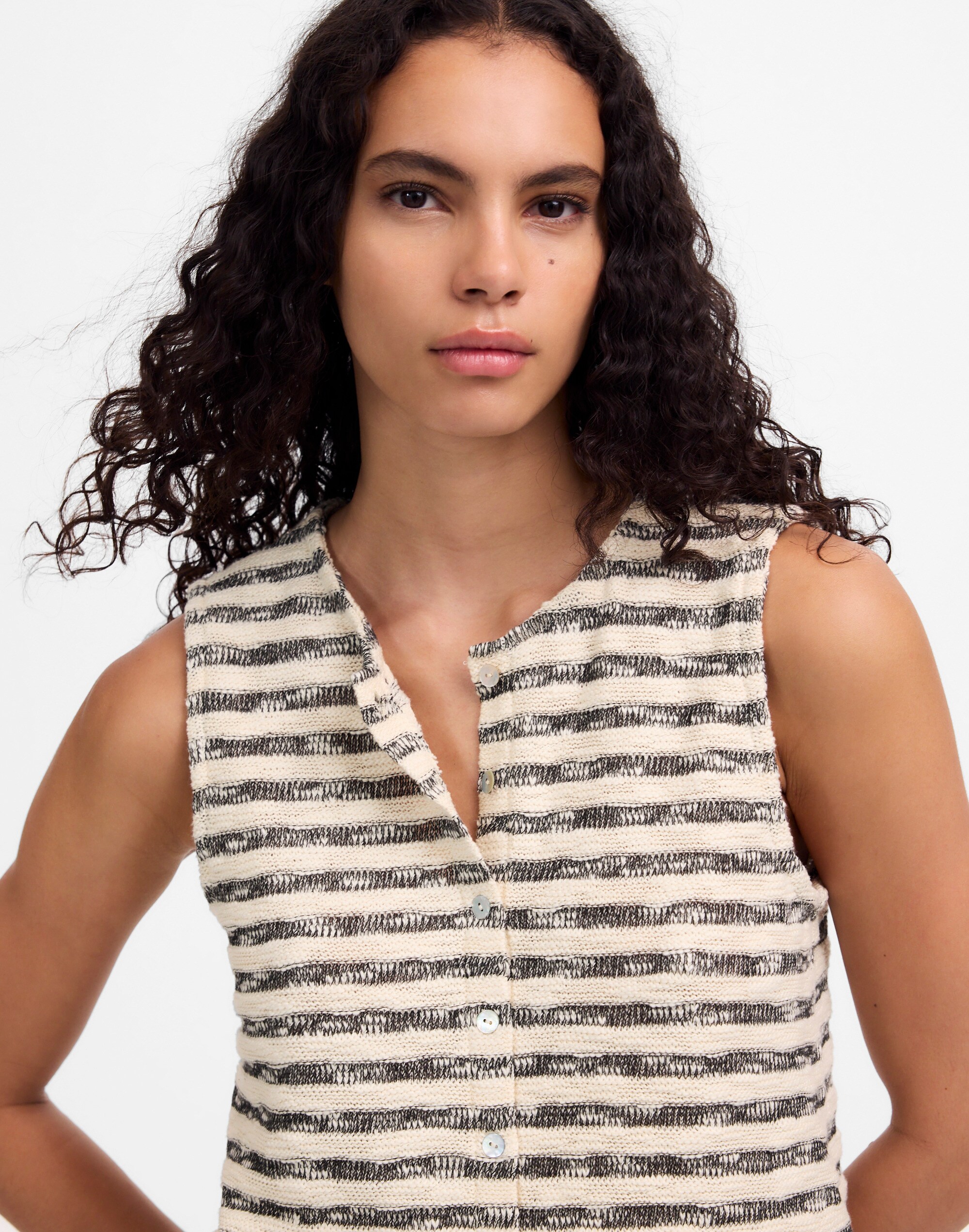 Crewneck Sweater Vest in Stripe