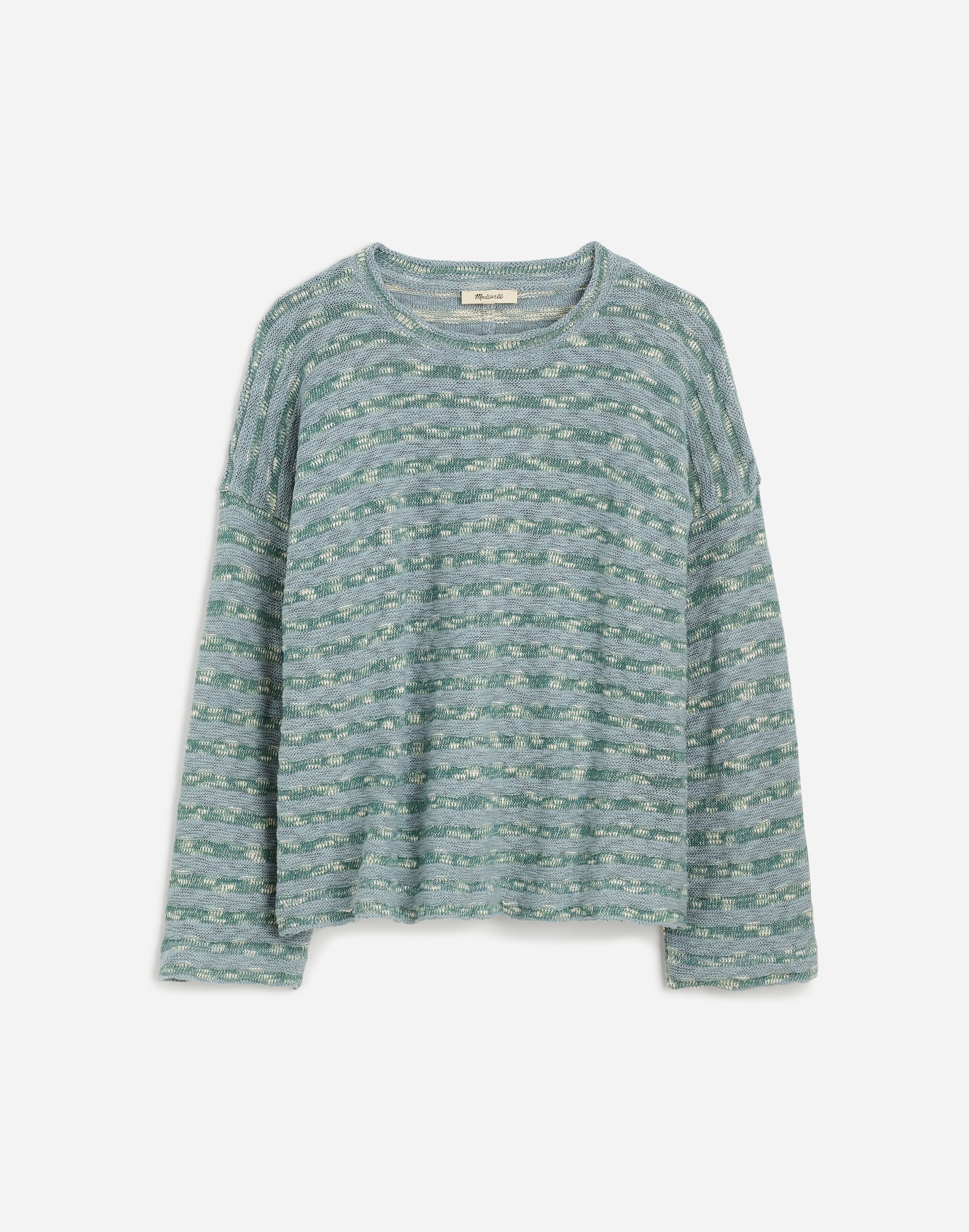 Crewneck Long-Sleeve Knit Tee in Stripe