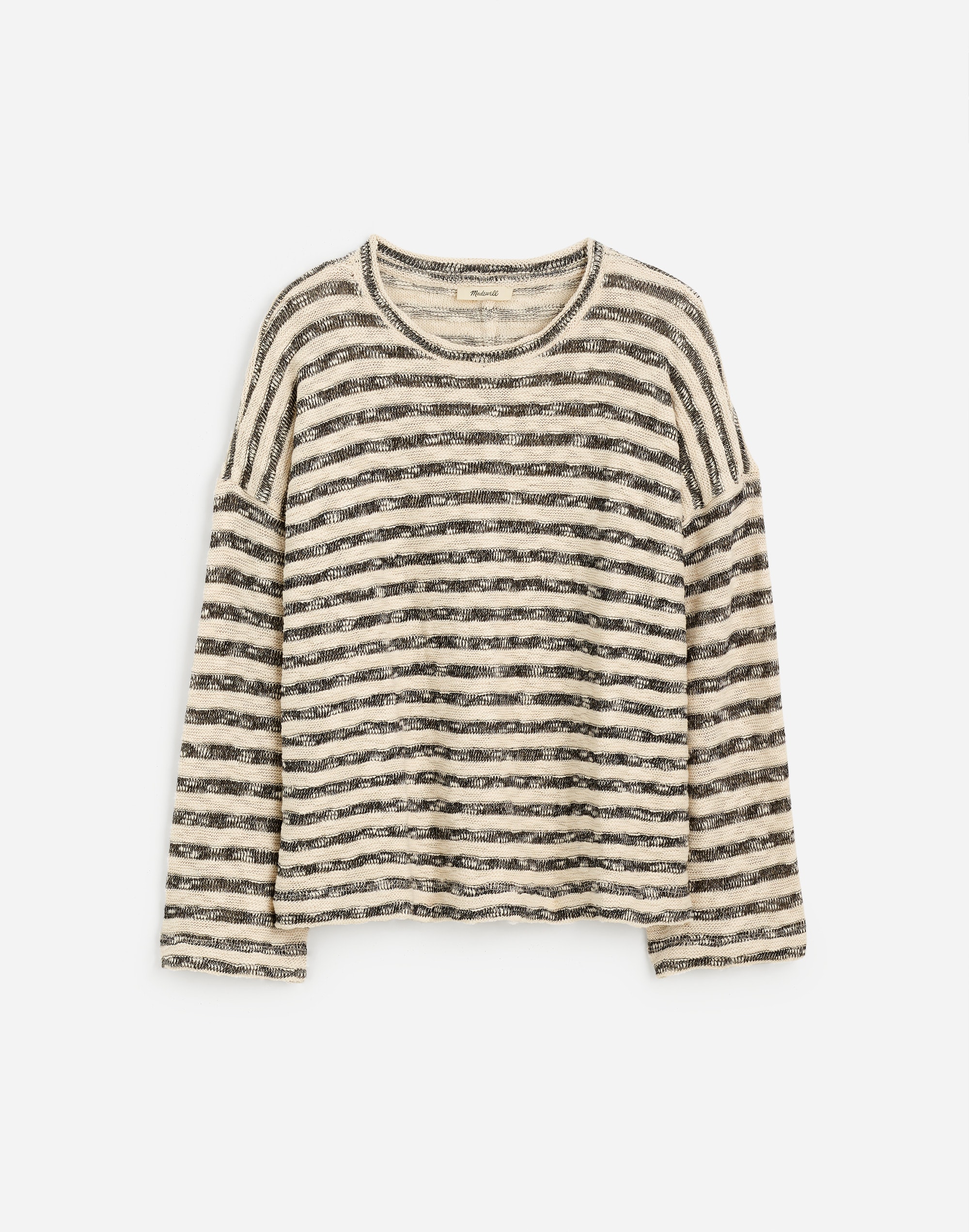 Crewneck Long-Sleeve Knit Tee in Stripe