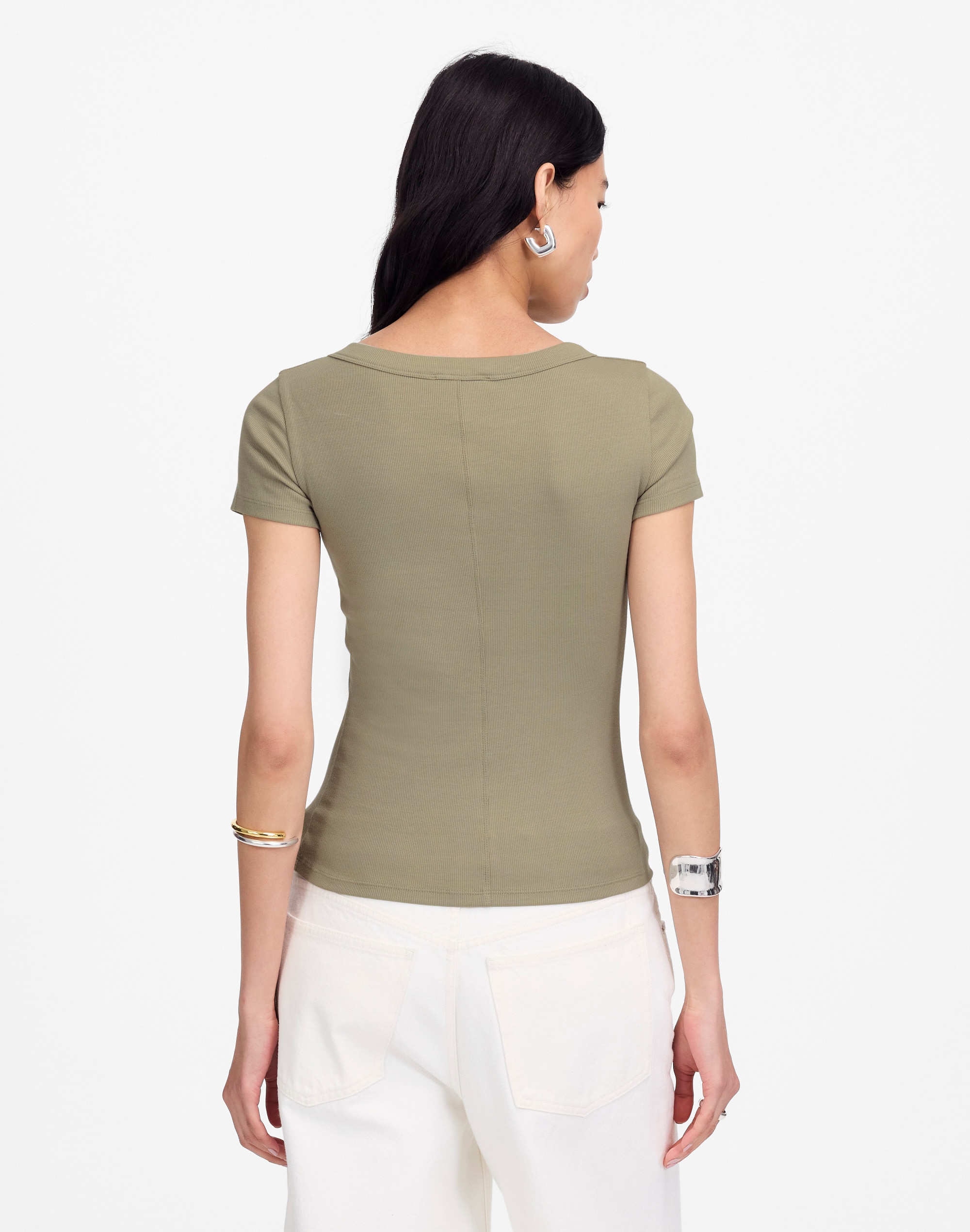 (Re)generative Cotton Ribbed Scoopneck Tee