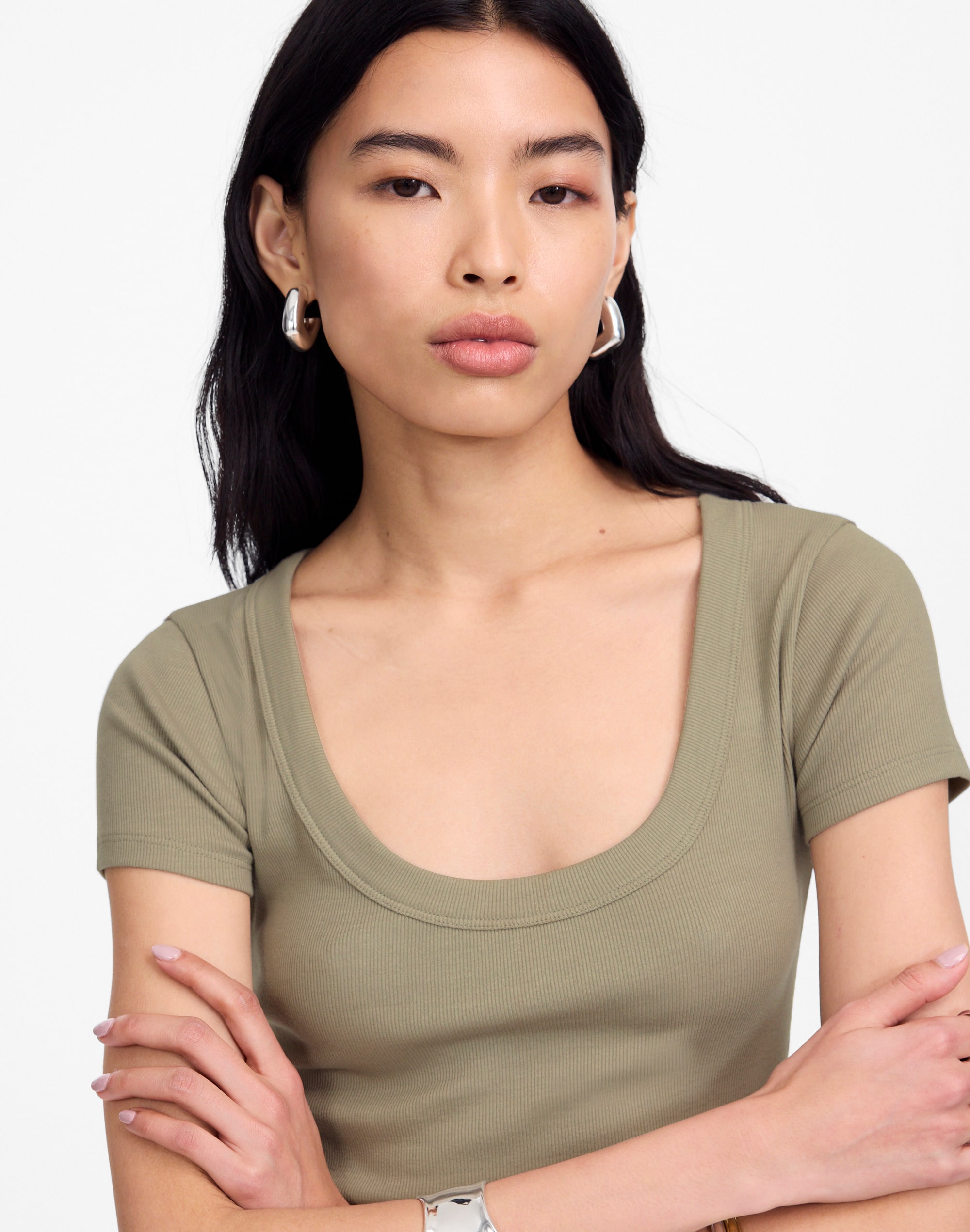 (Re)generative Cotton Ribbed Scoopneck Tee