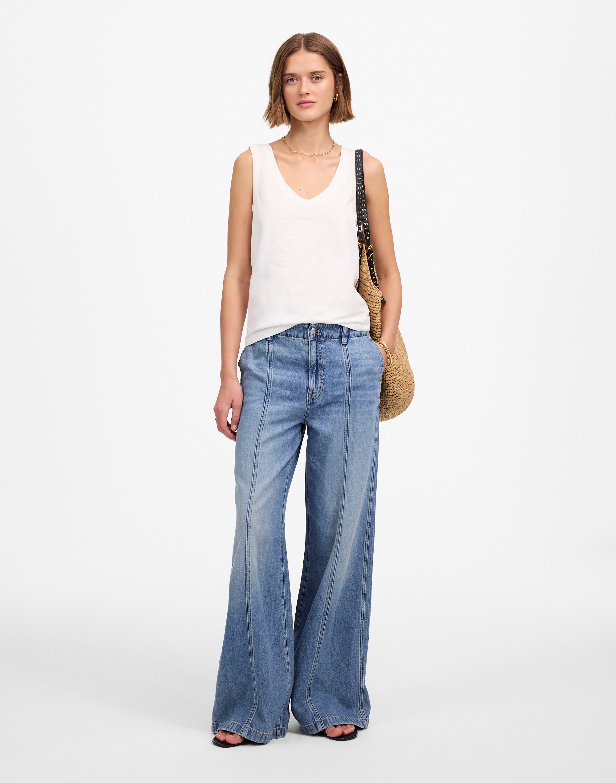 Slub Relaxed V-Neck Tank