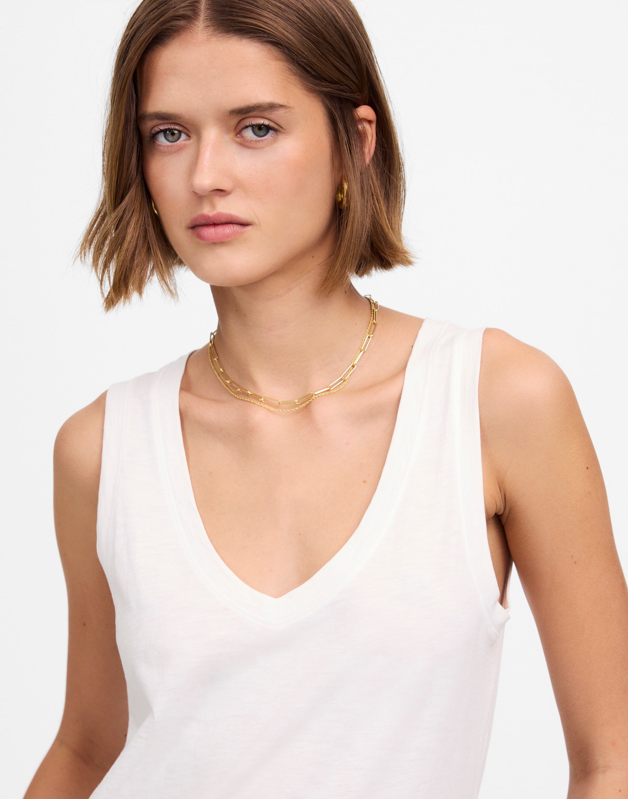 Slub Relaxed V-Neck Tank