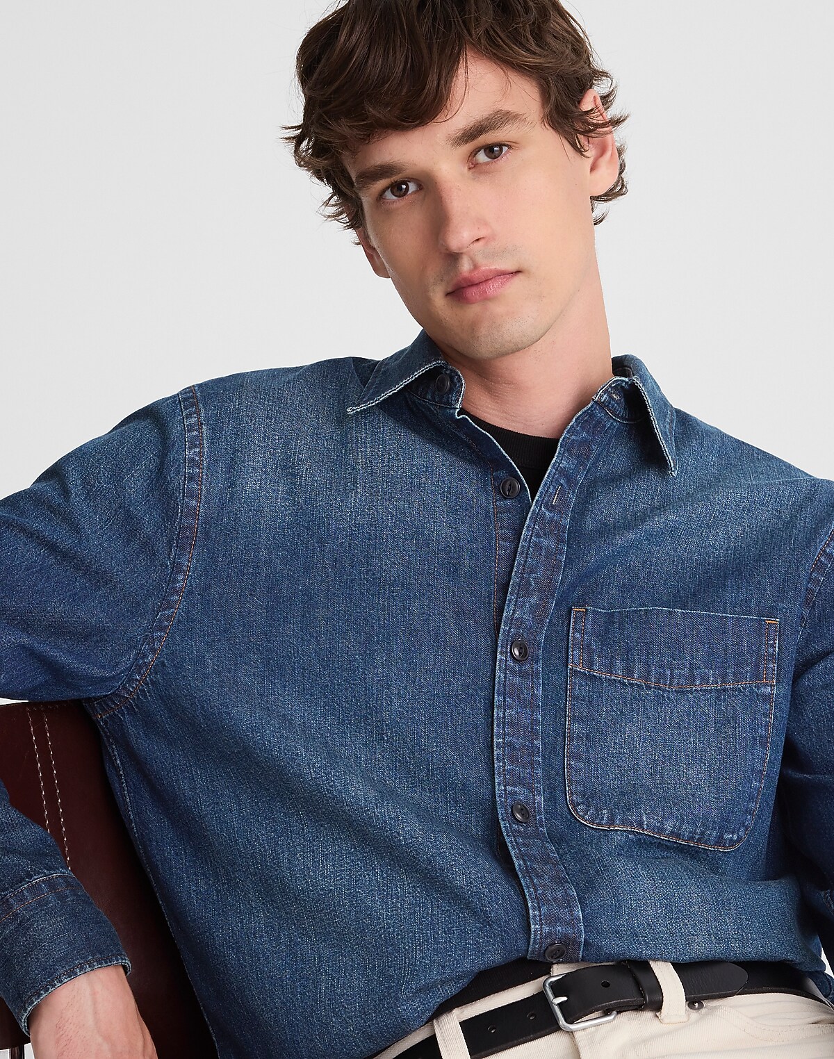 Denim Button-Up Shirt in Chambers Wash