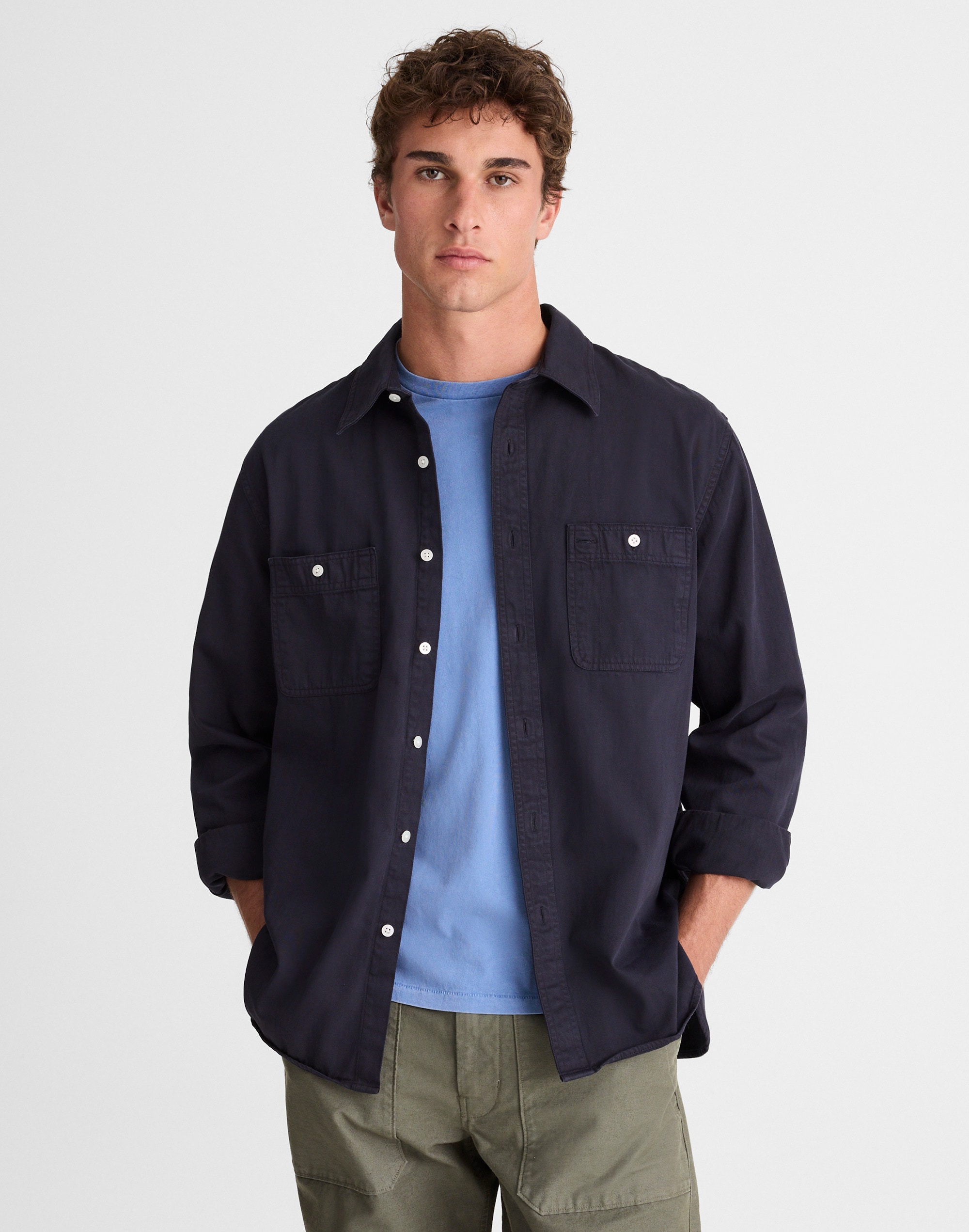Madewell Work Shirt In Blue