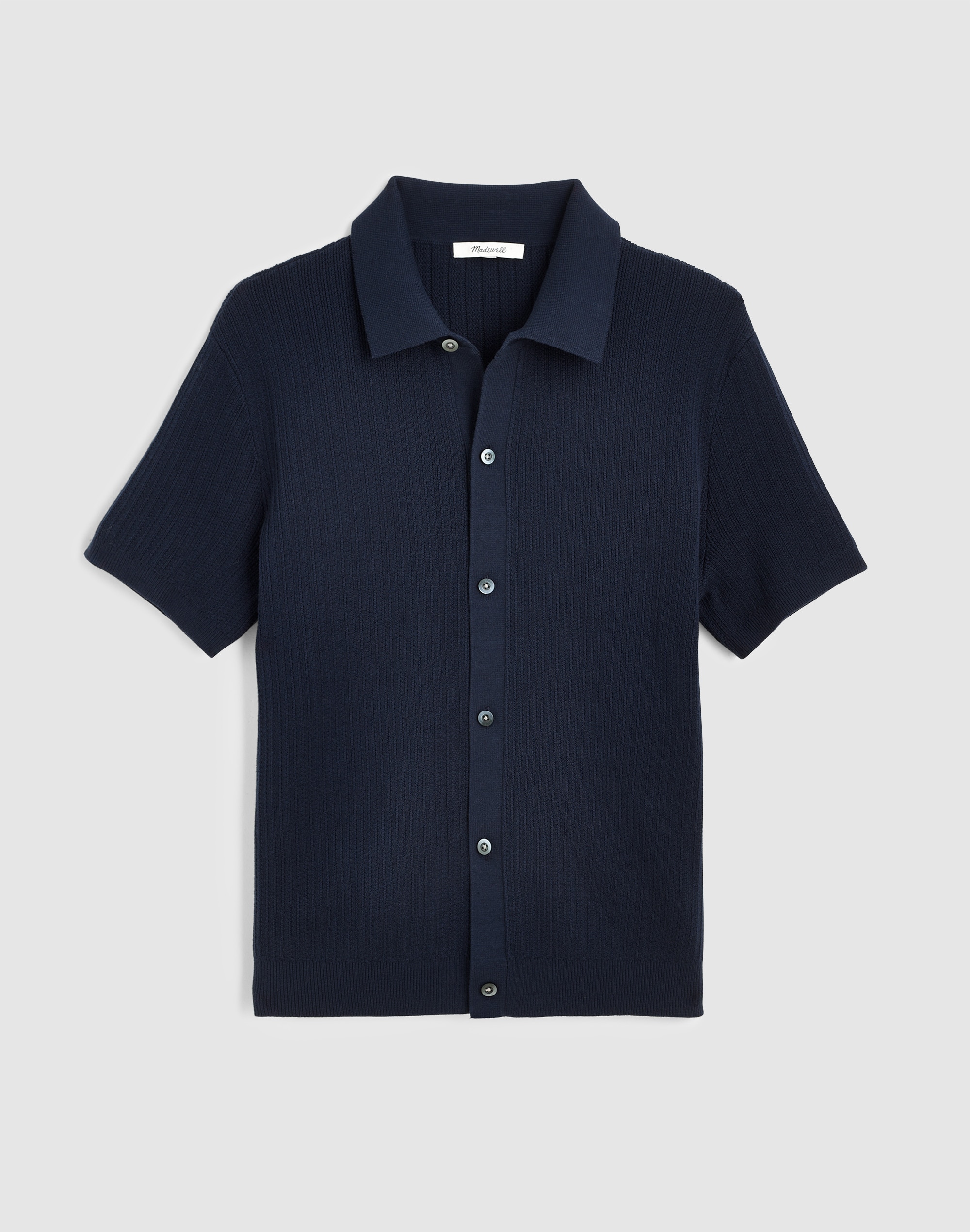 Tuck-Stitch Button-Up Sweater Polo