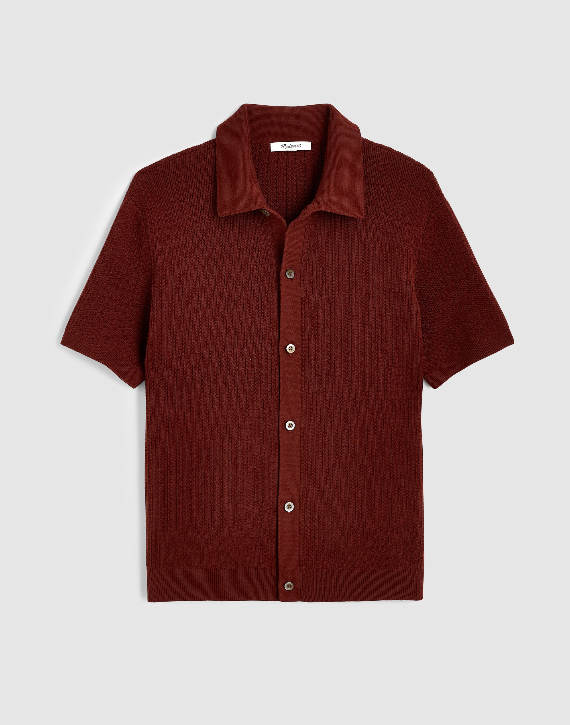 Tuck-Stitch Button-Up Sweater Polo