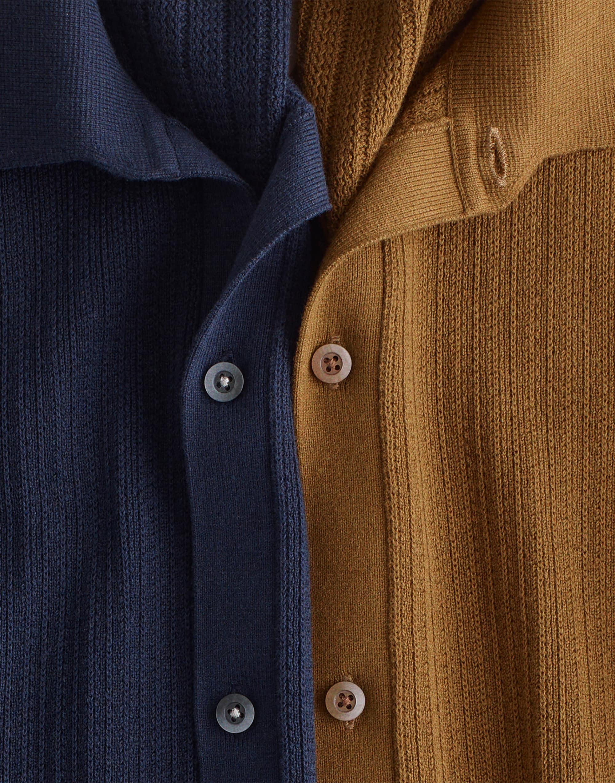Tuck-Stitch Button-Up Sweater Polo