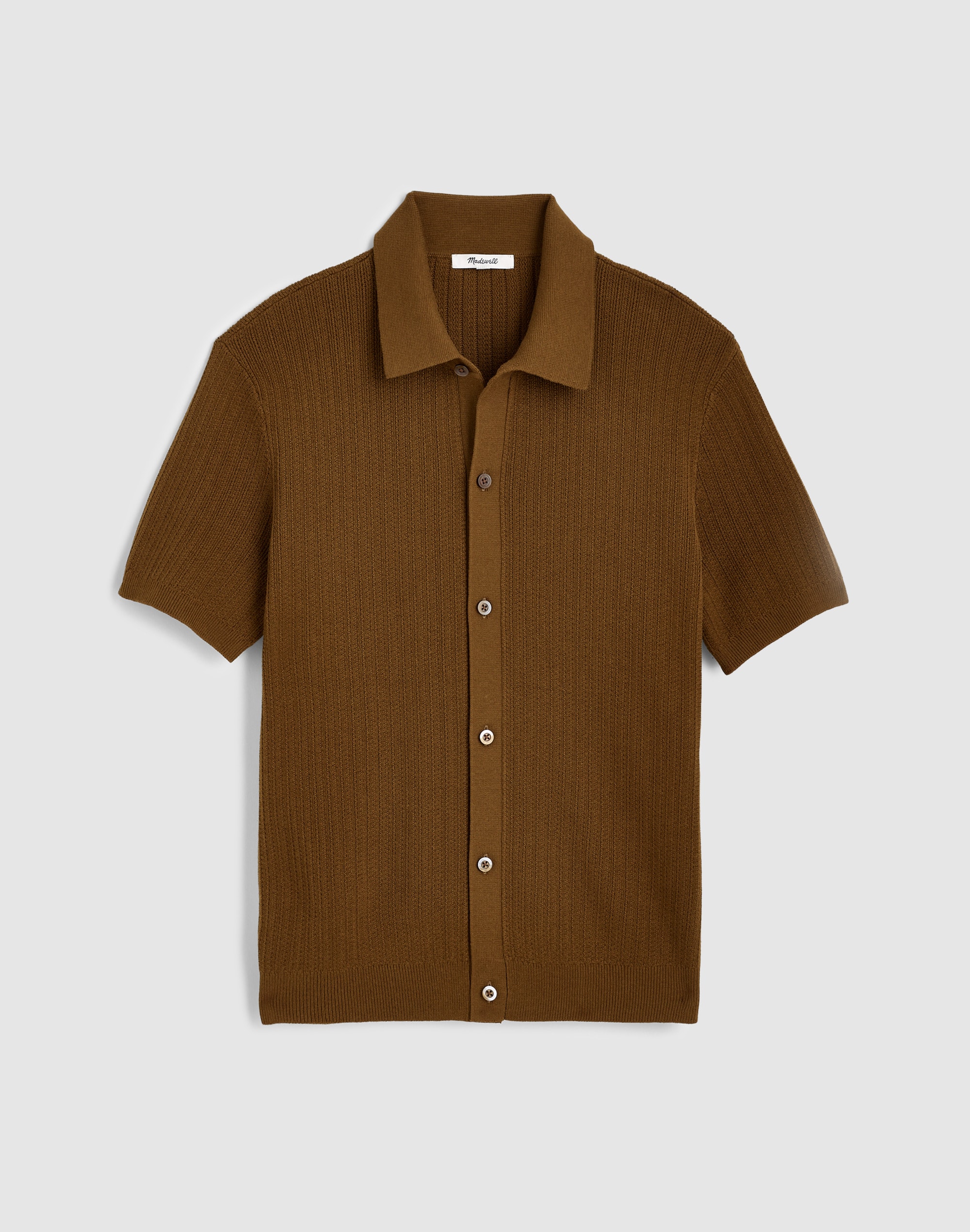 Tuck-Stitch Button-Up Sweater Polo