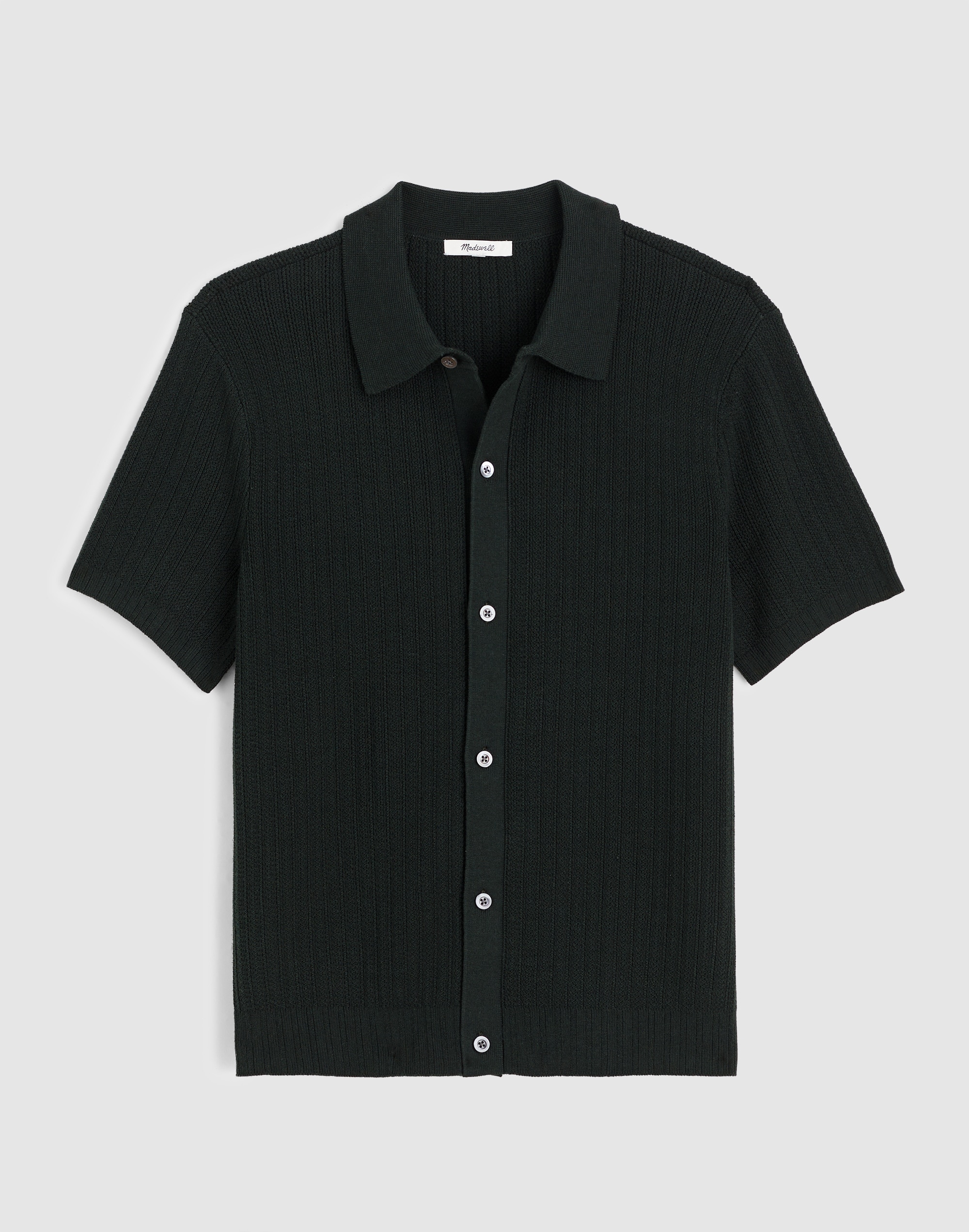 Tuck-Stitch Button-Up Sweater Polo
