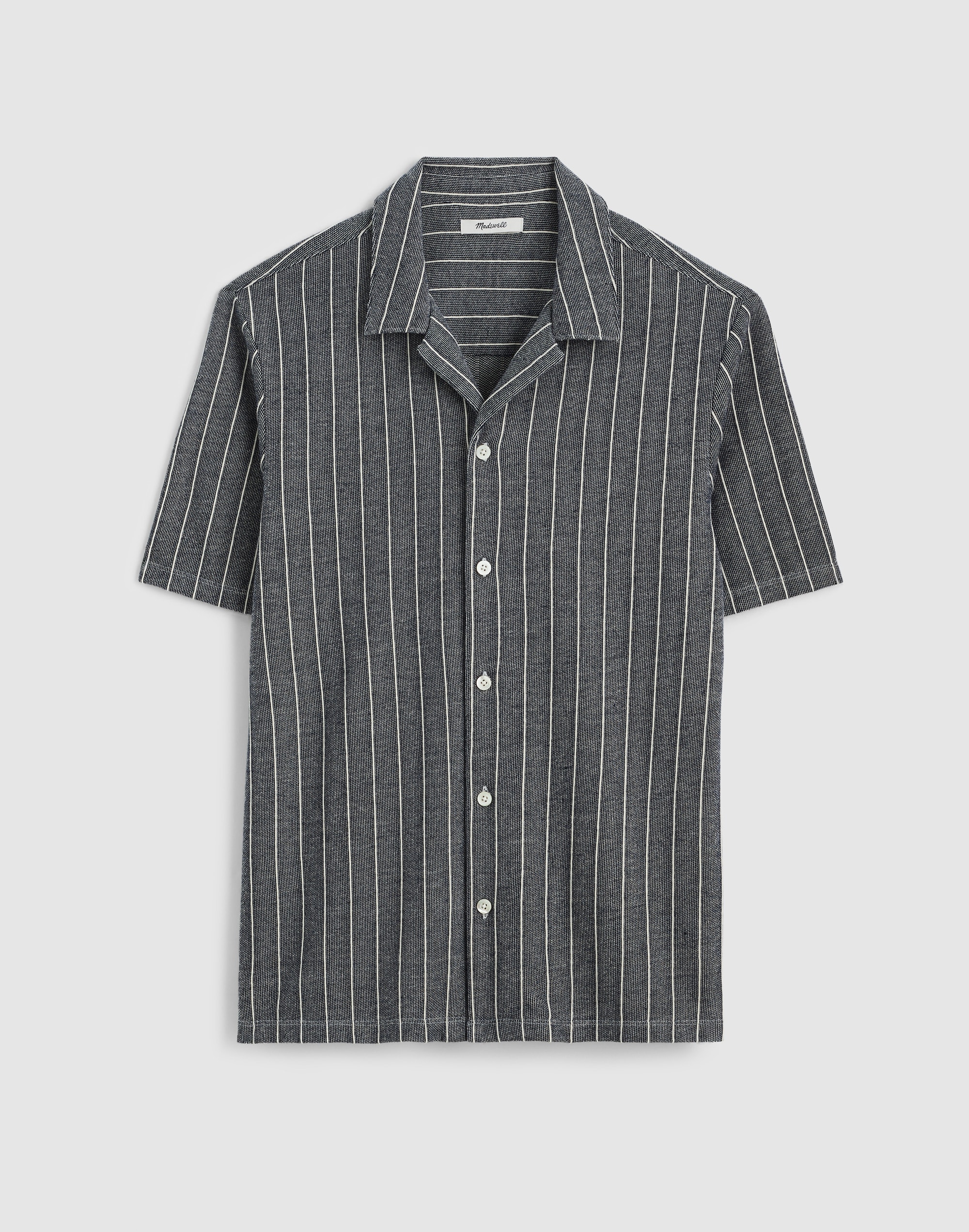 Textured Stripe Camp-Collar Shirt