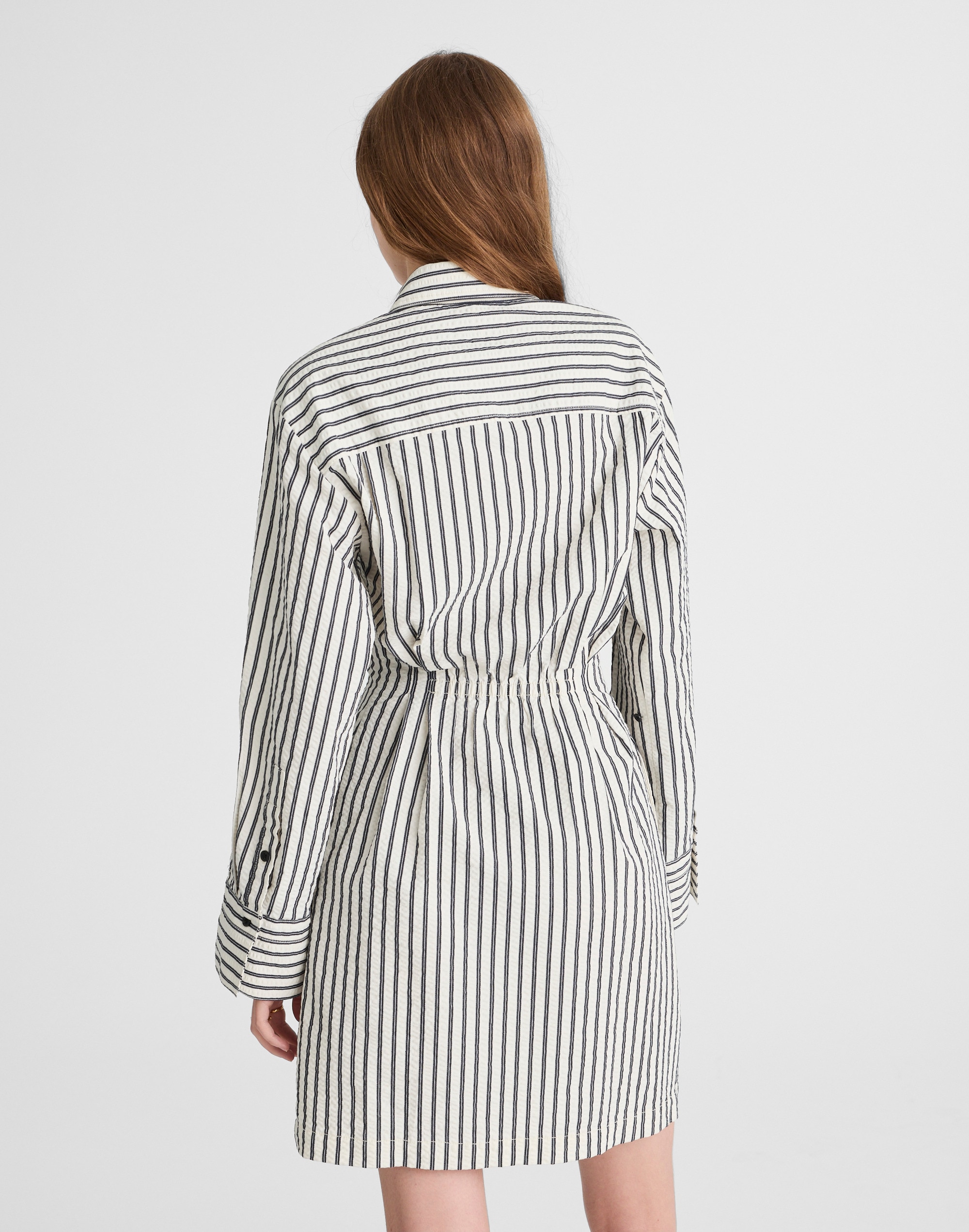 Tucked Mini Shirtdress