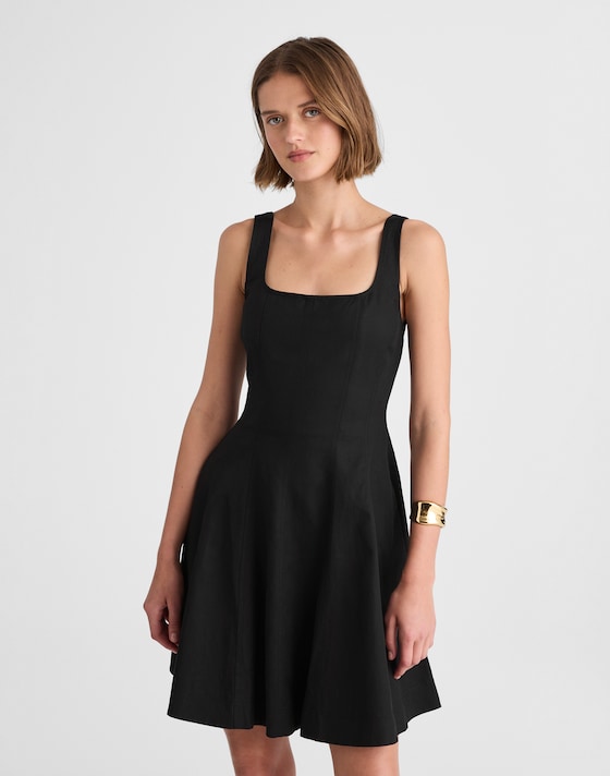 madewell mini dress Avaya by This Madewell mini dress features a boatneck and a cinched waist crafted from 100% linen with a 100% cotton lining Mini Dresses With Pockets |