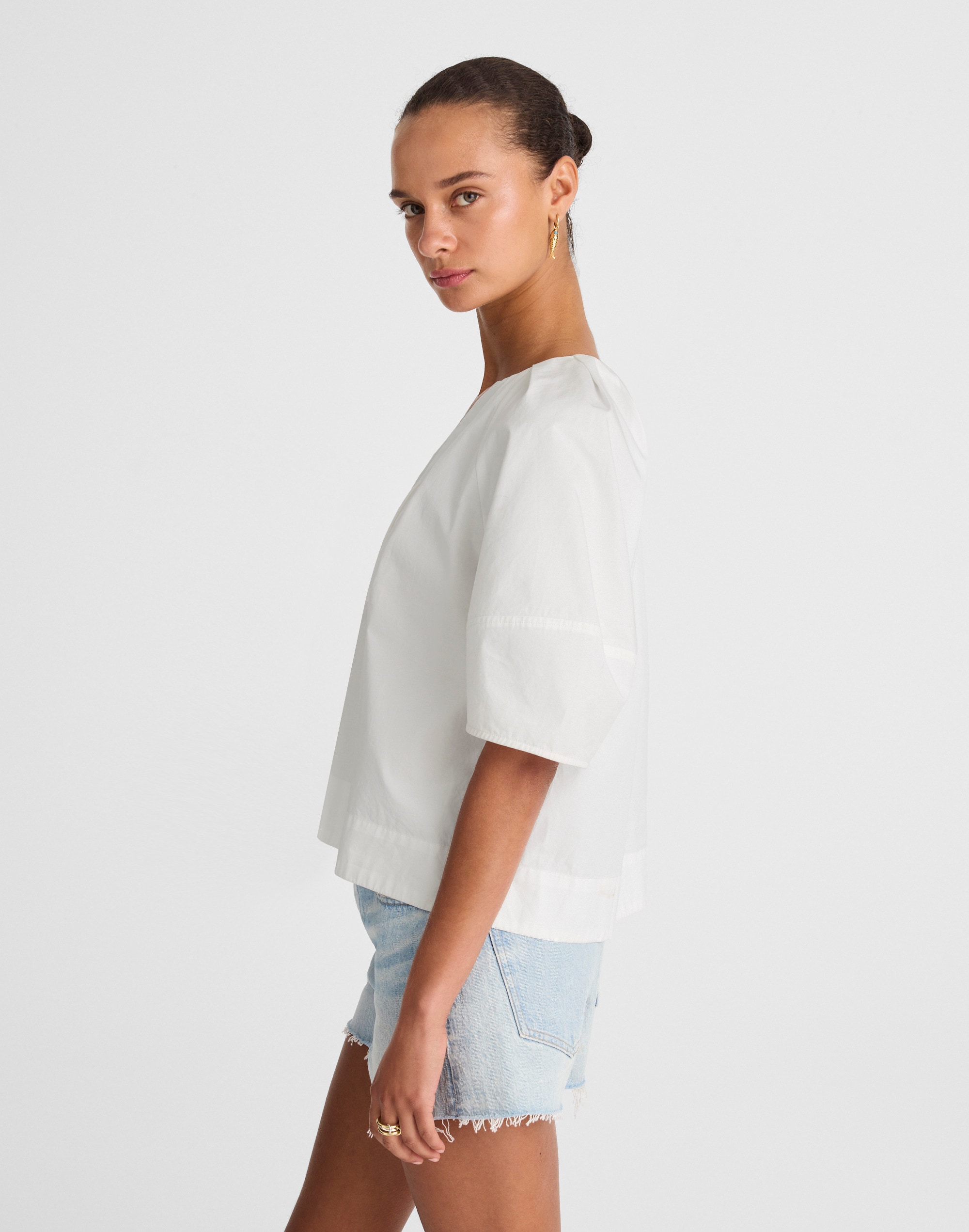 Poplin Lace-Up Top