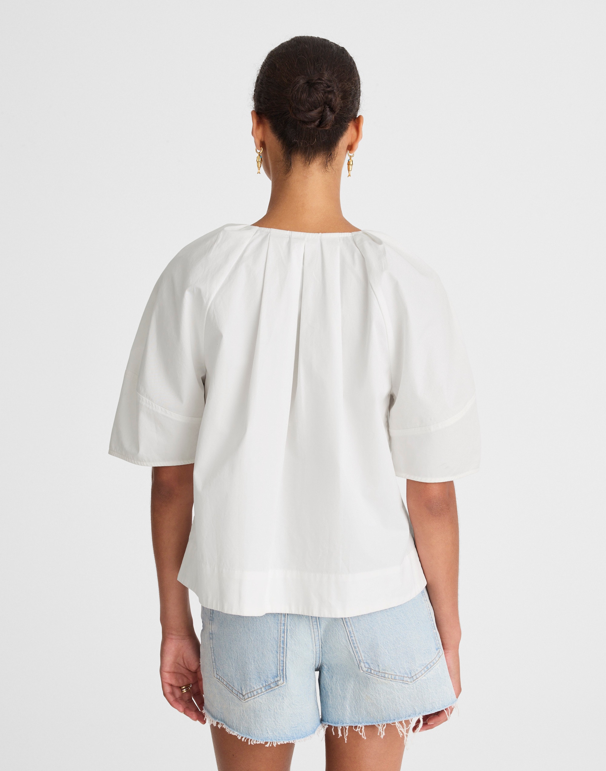 Poplin Lace-Up Top