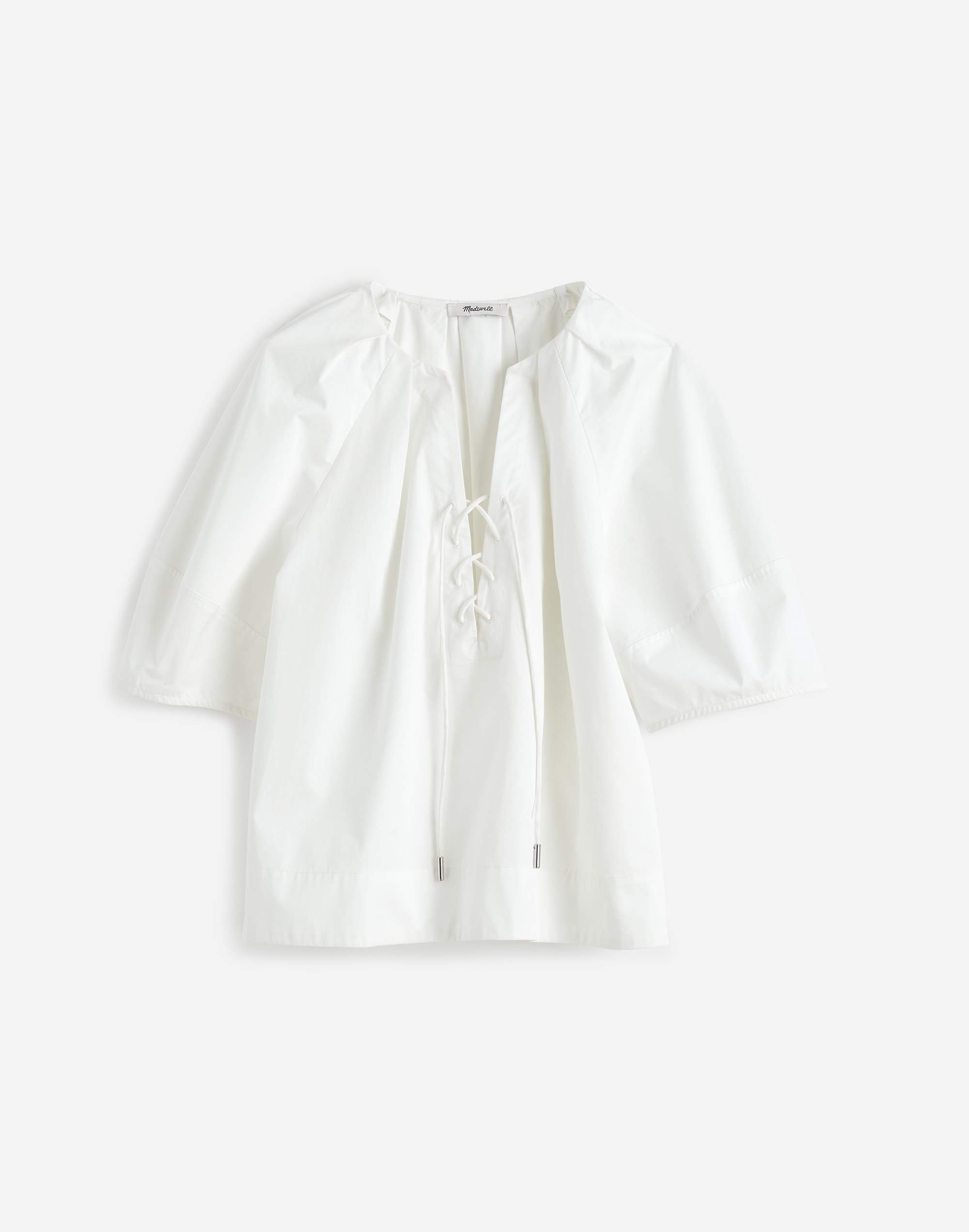 Poplin Lace-Up Top