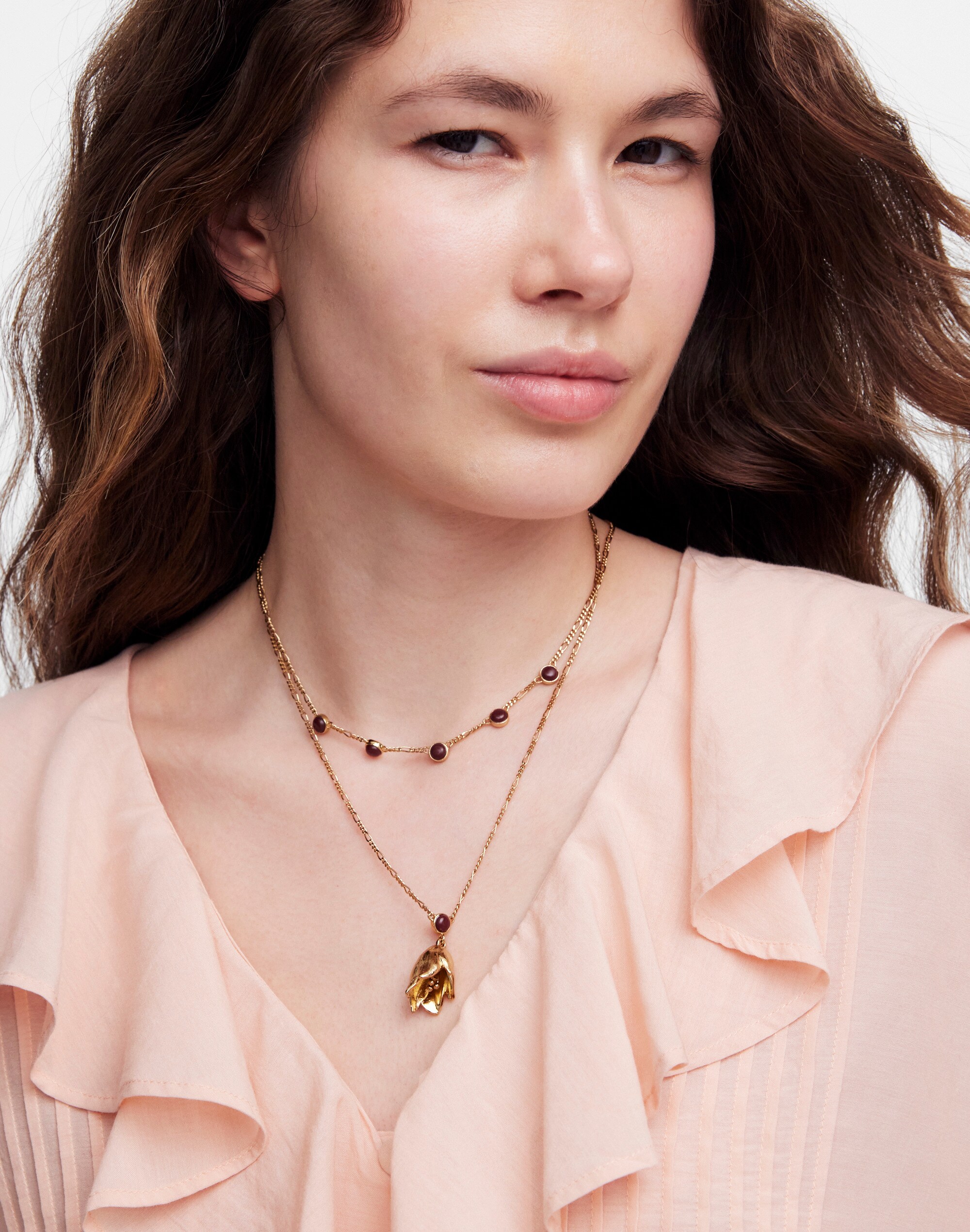 Two-Pack Semiprecious Lily Necklace Set