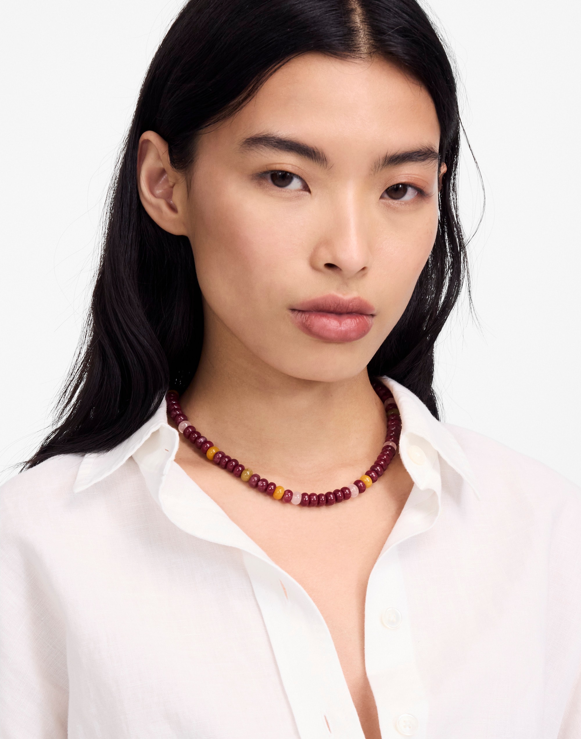 Semiprecious Beaded Choker Necklace