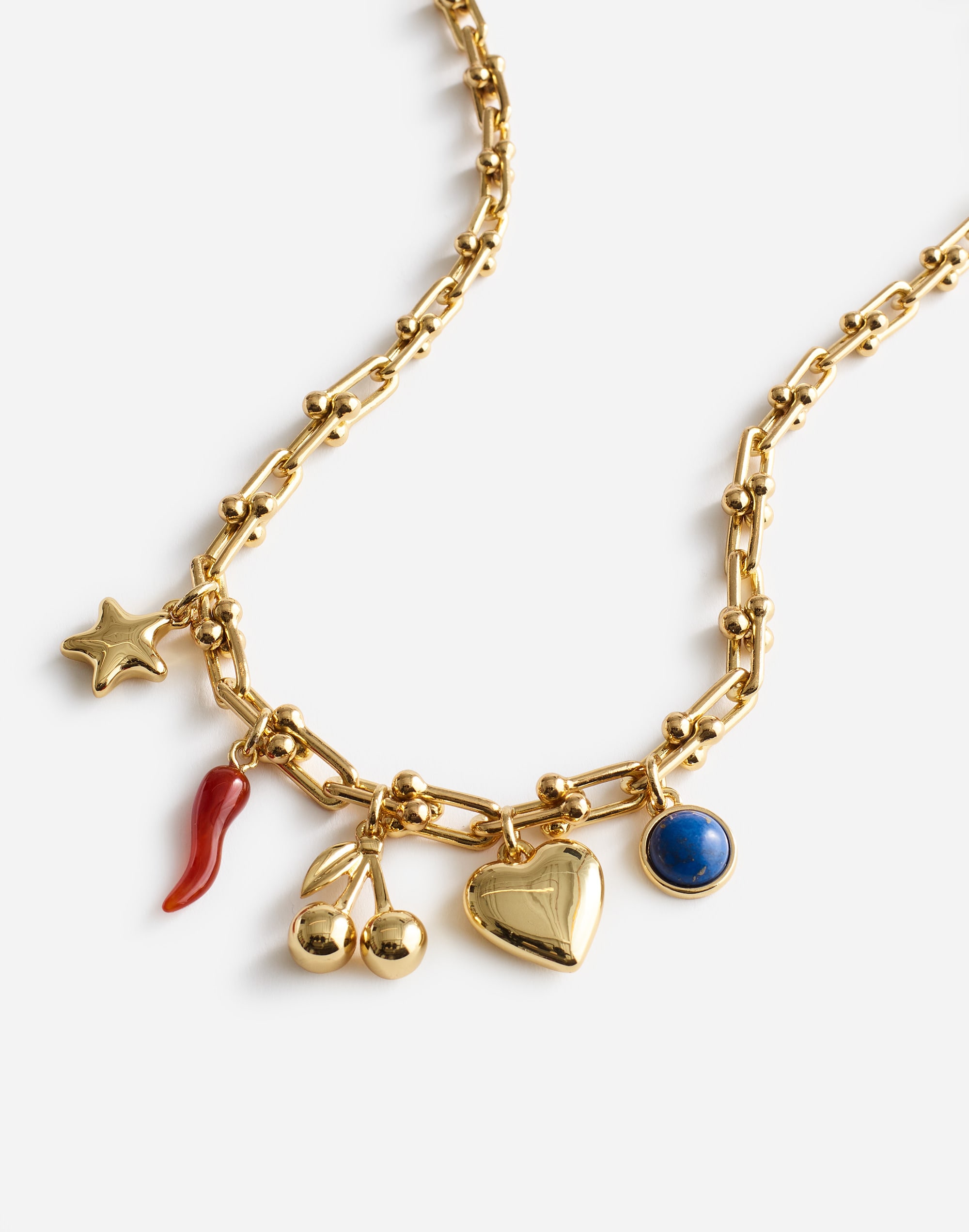 Semiprecious U-Link Charm Necklace