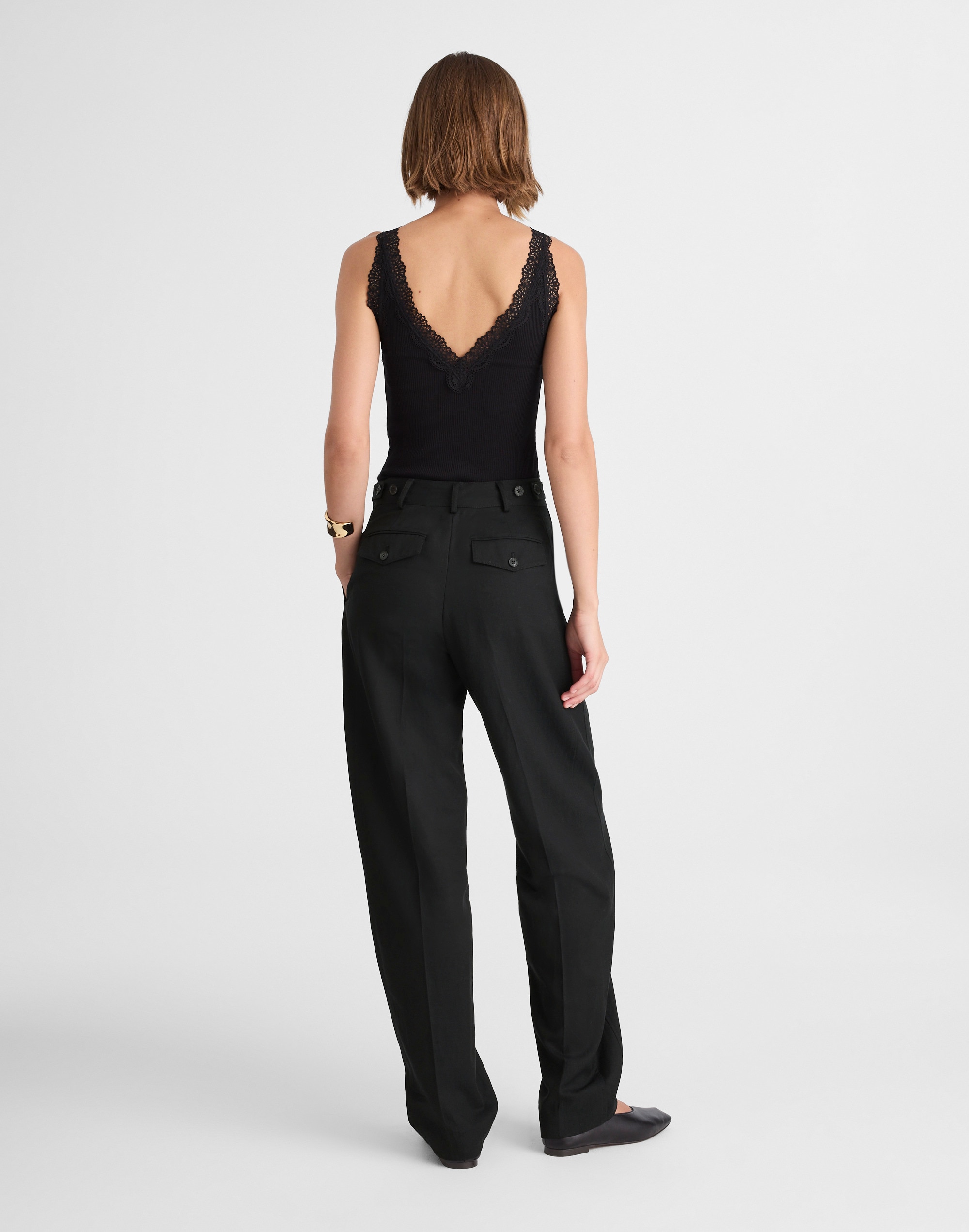 High-Rise Barrel-Leg Pants