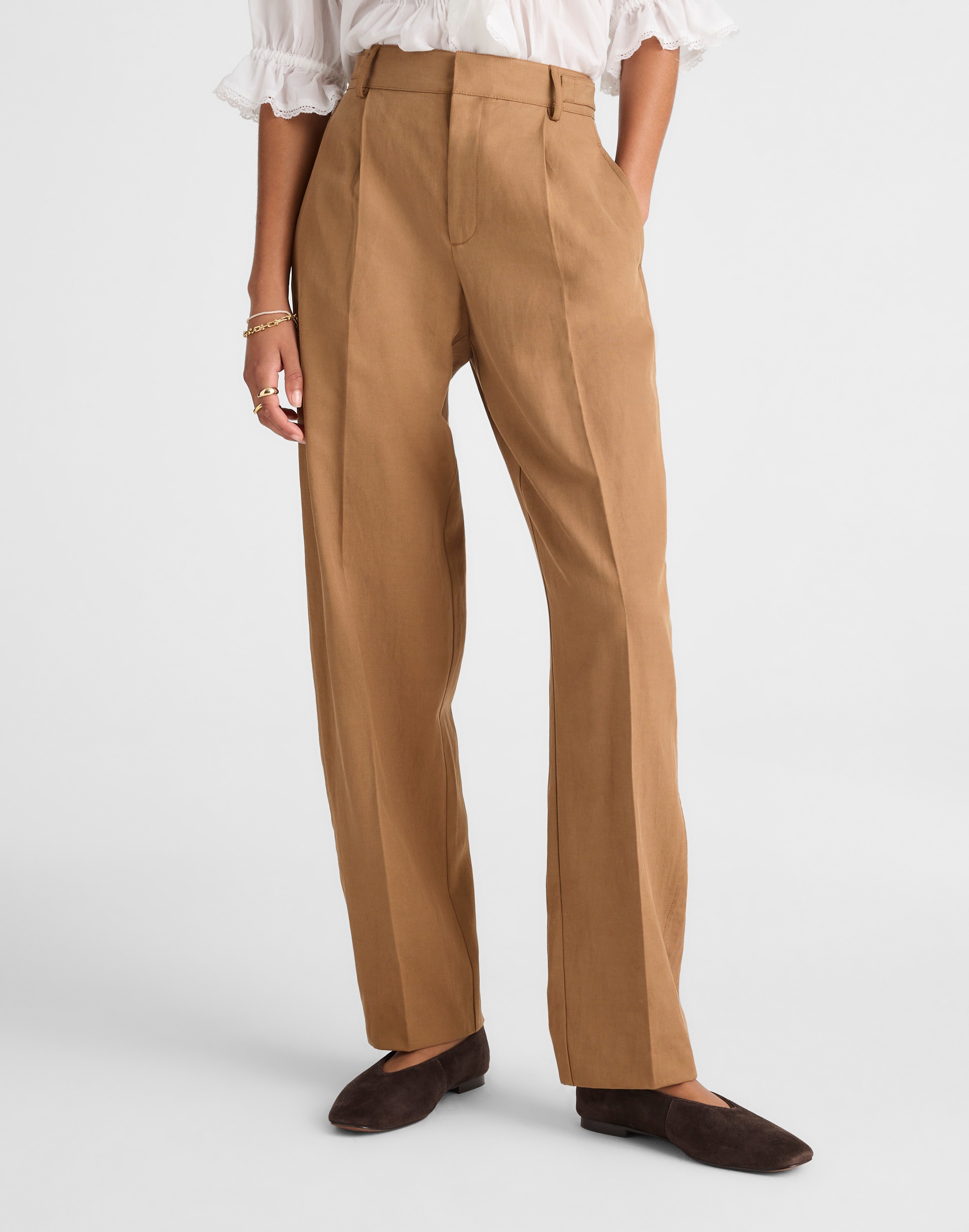 High-Rise Barrel-Leg Pants
