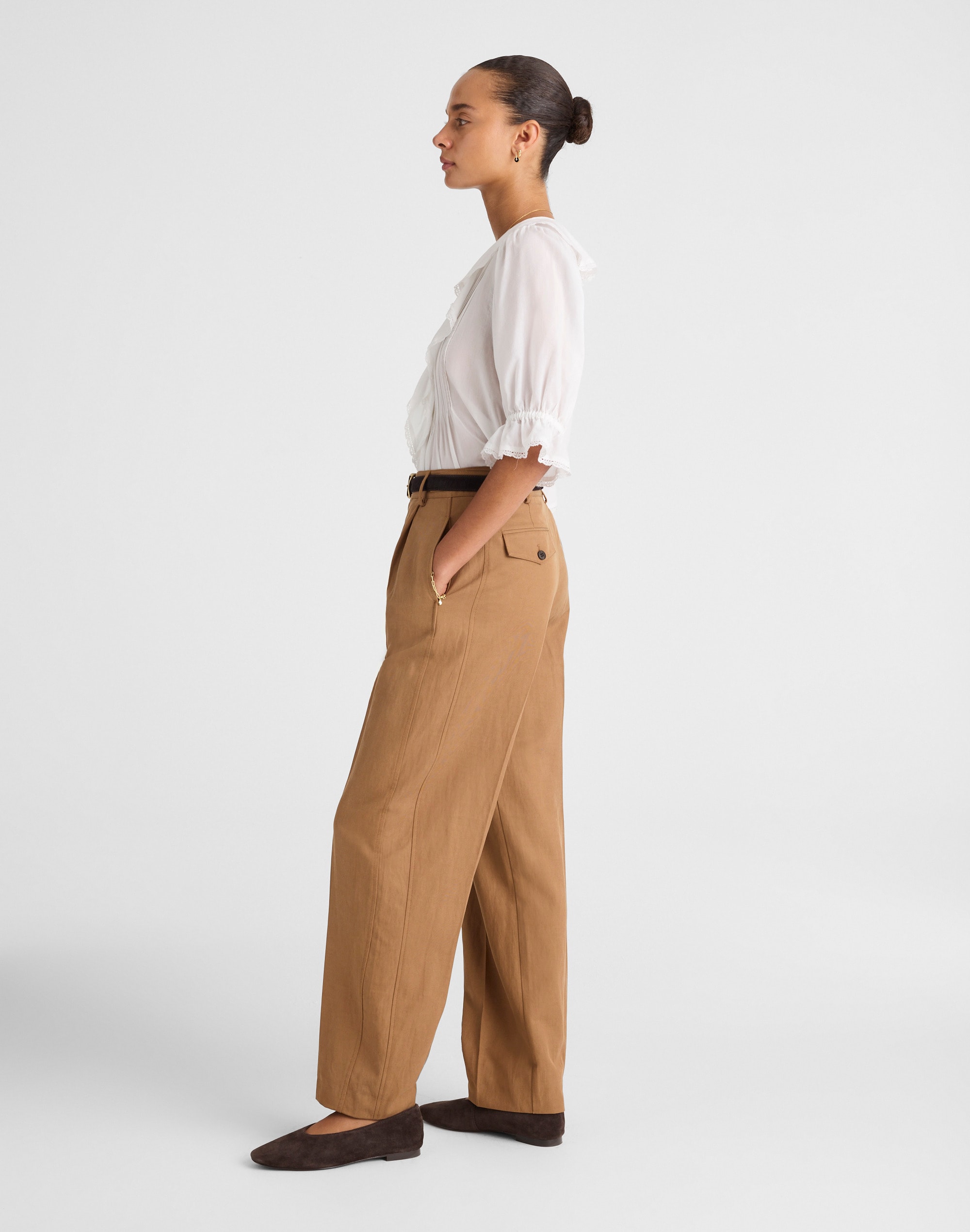 High-Rise Barrel-Leg Pants