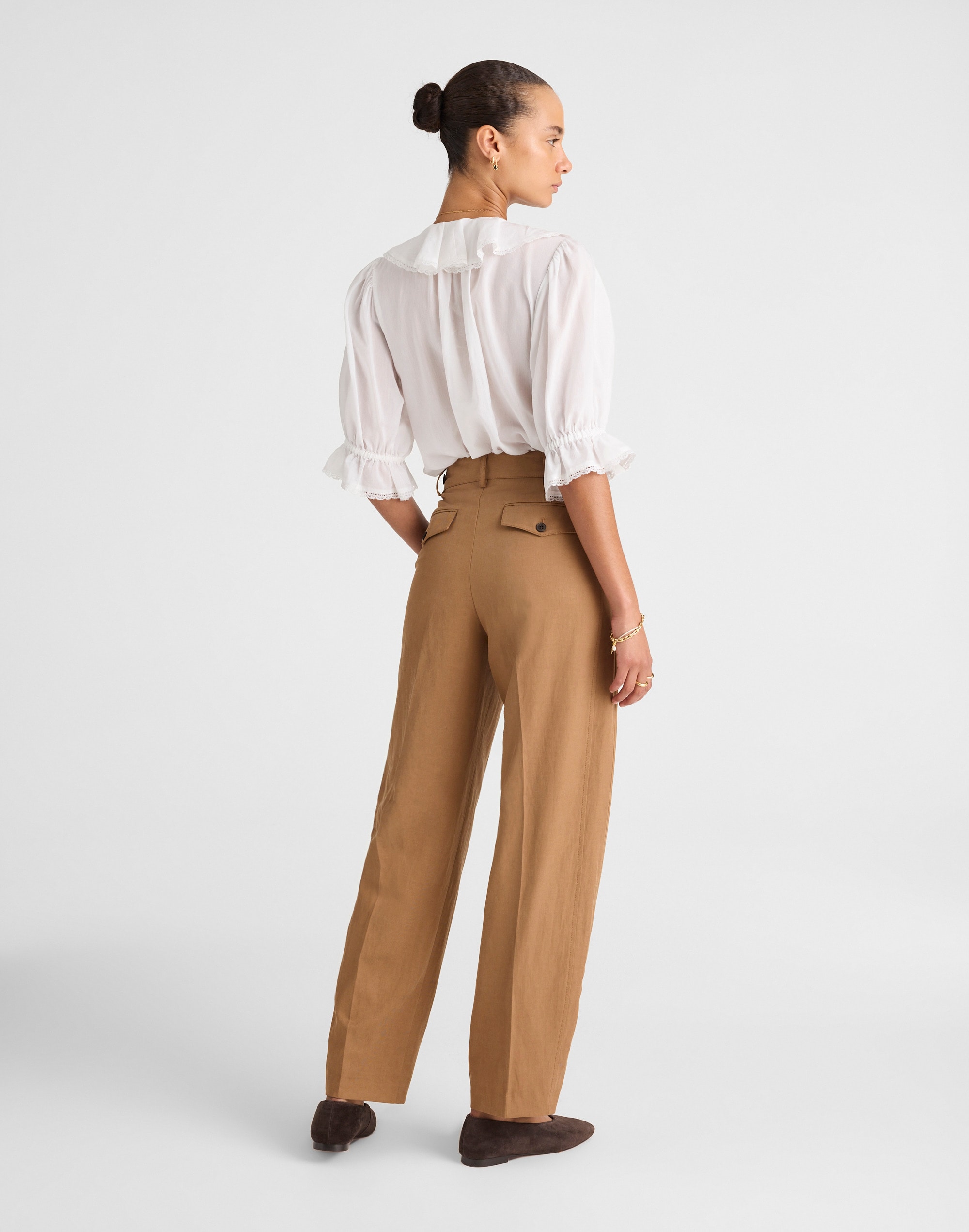 High-Rise Barrel-Leg Pants