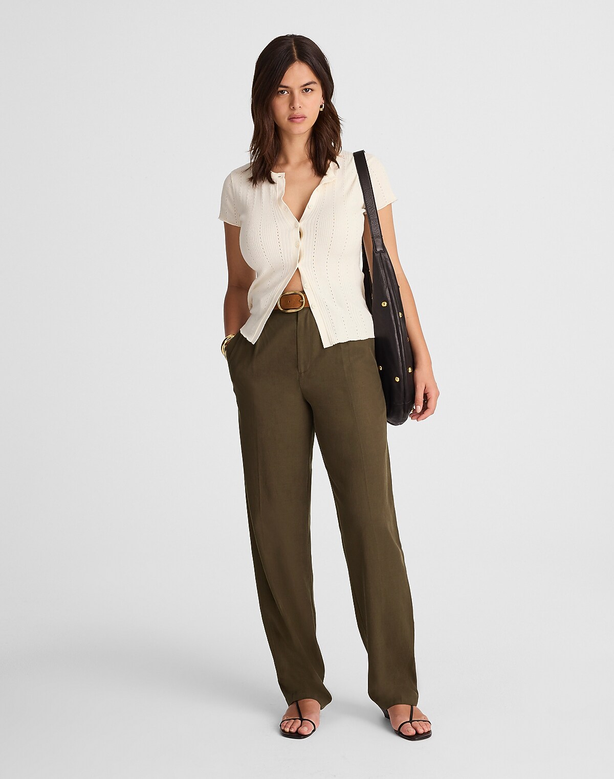 High-Rise Barrel-Leg Pants