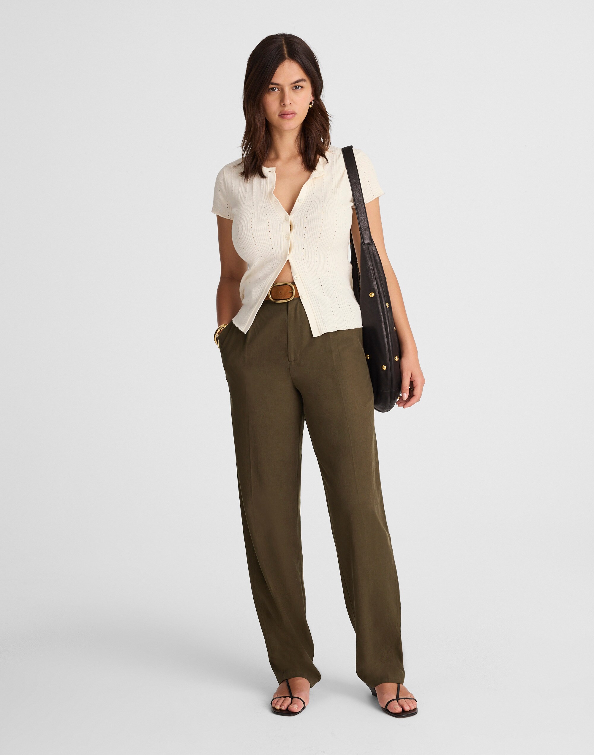 High-Rise Barrel-Leg Pants
