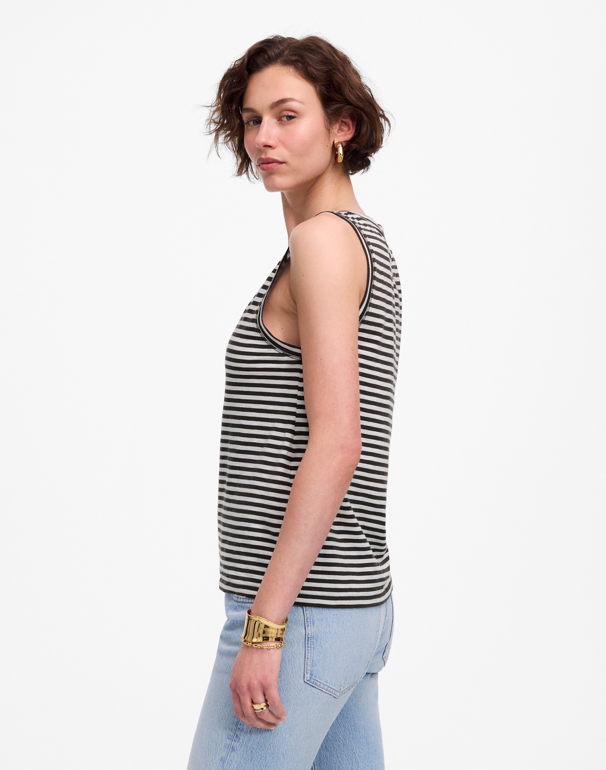 Slub Relaxed V-Neck Tank