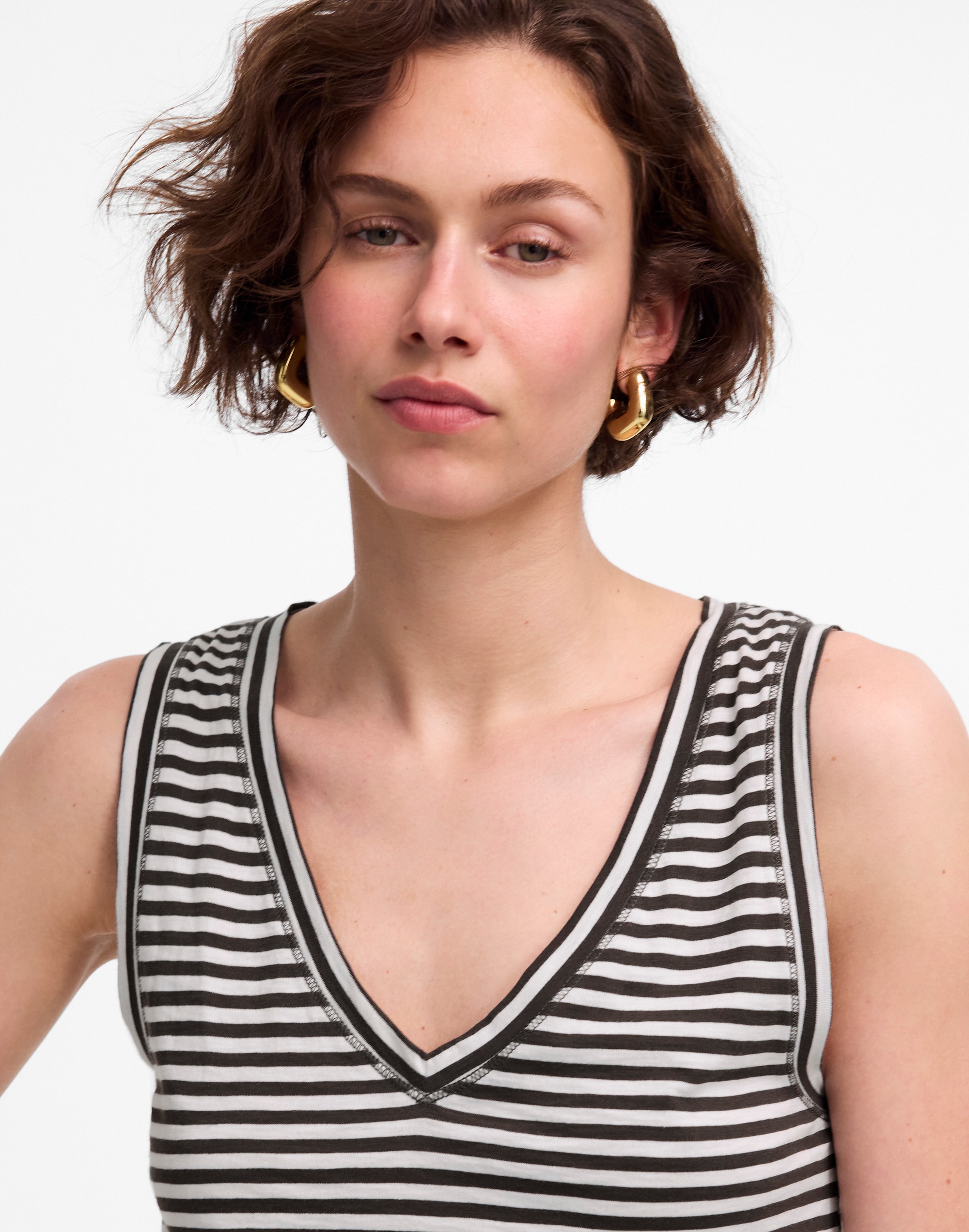 Slub Relaxed V-Neck Tank