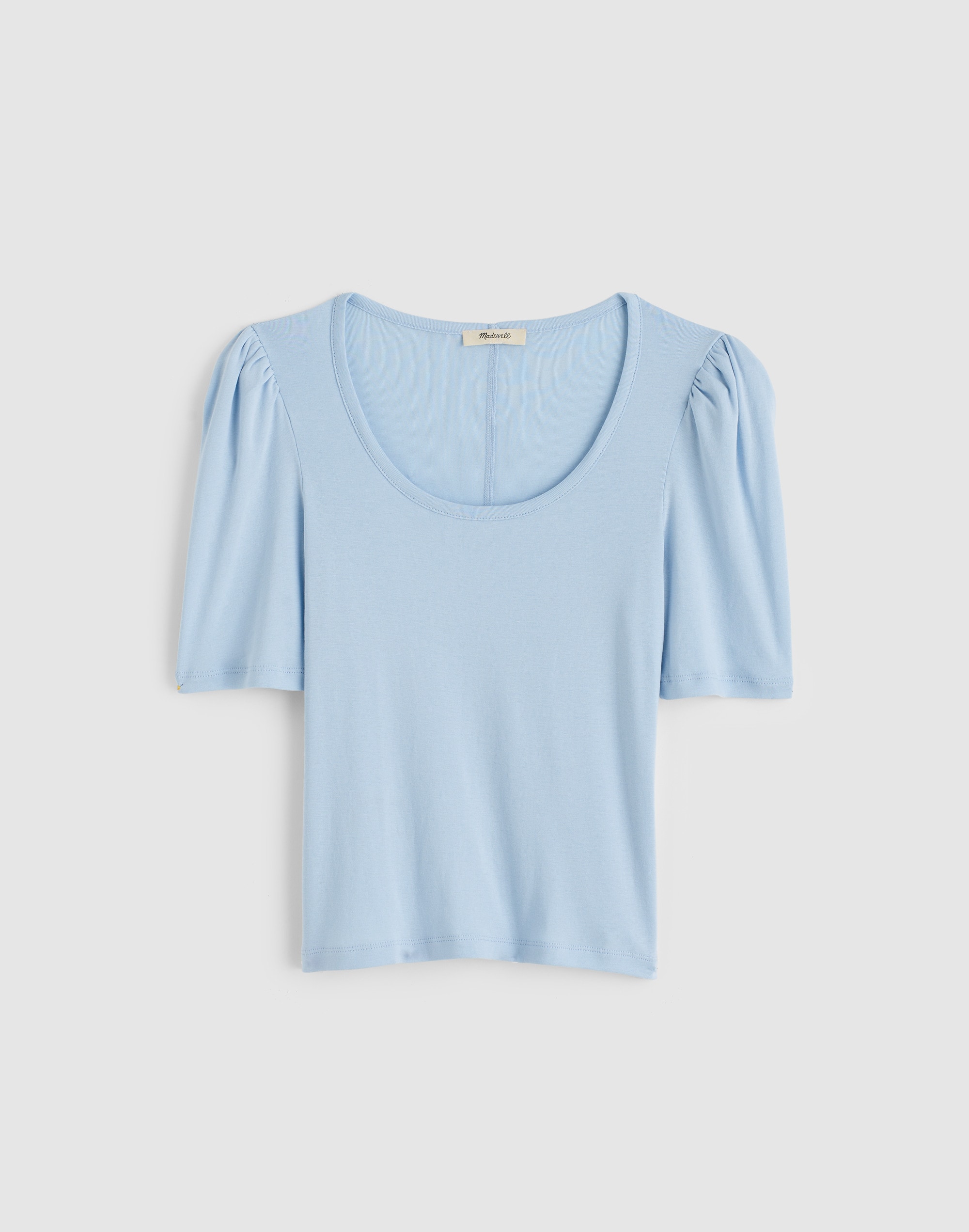 Puff-Sleeve Scoopneck Tee 