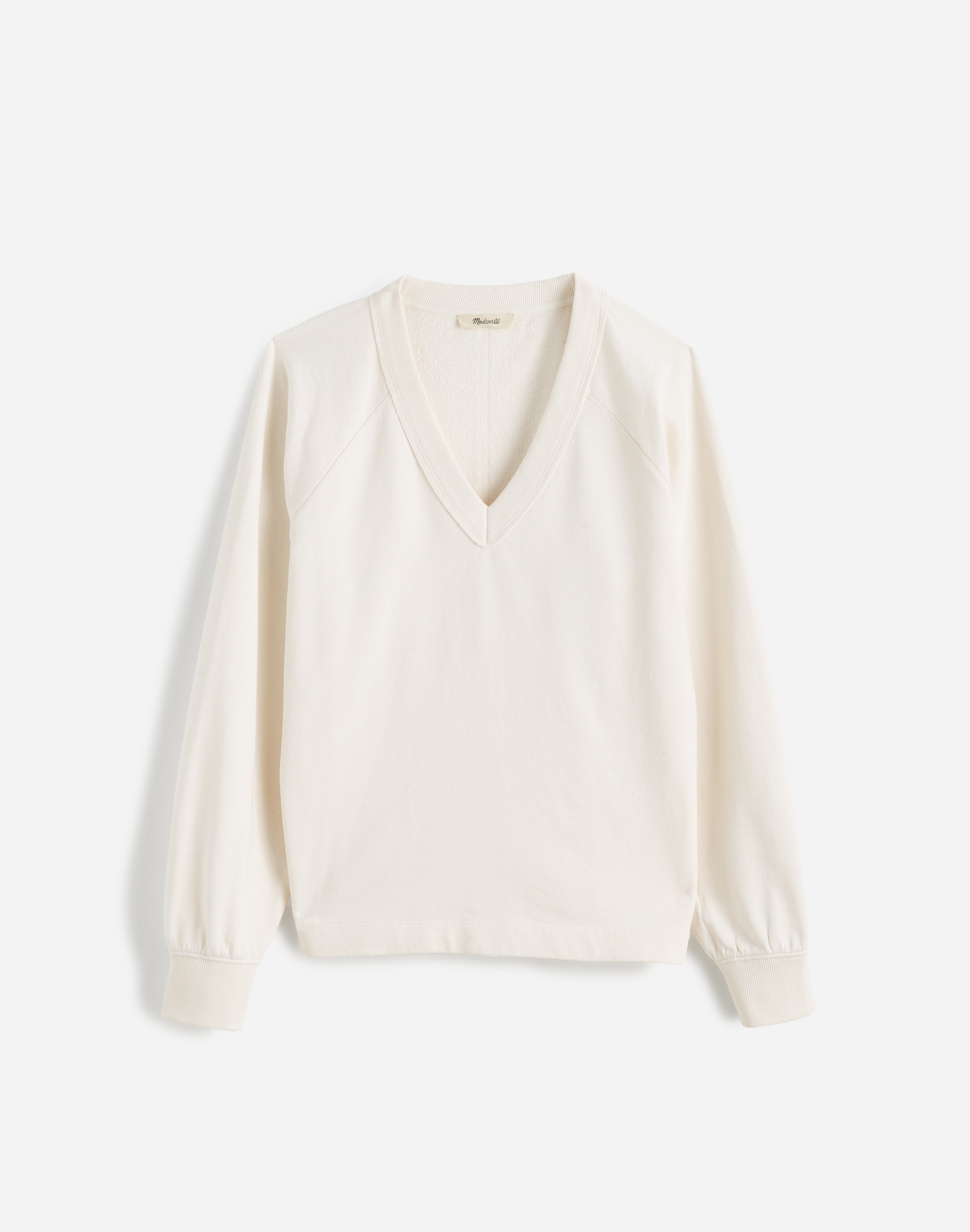 Cotton Terry V-Neck Sweatshirt