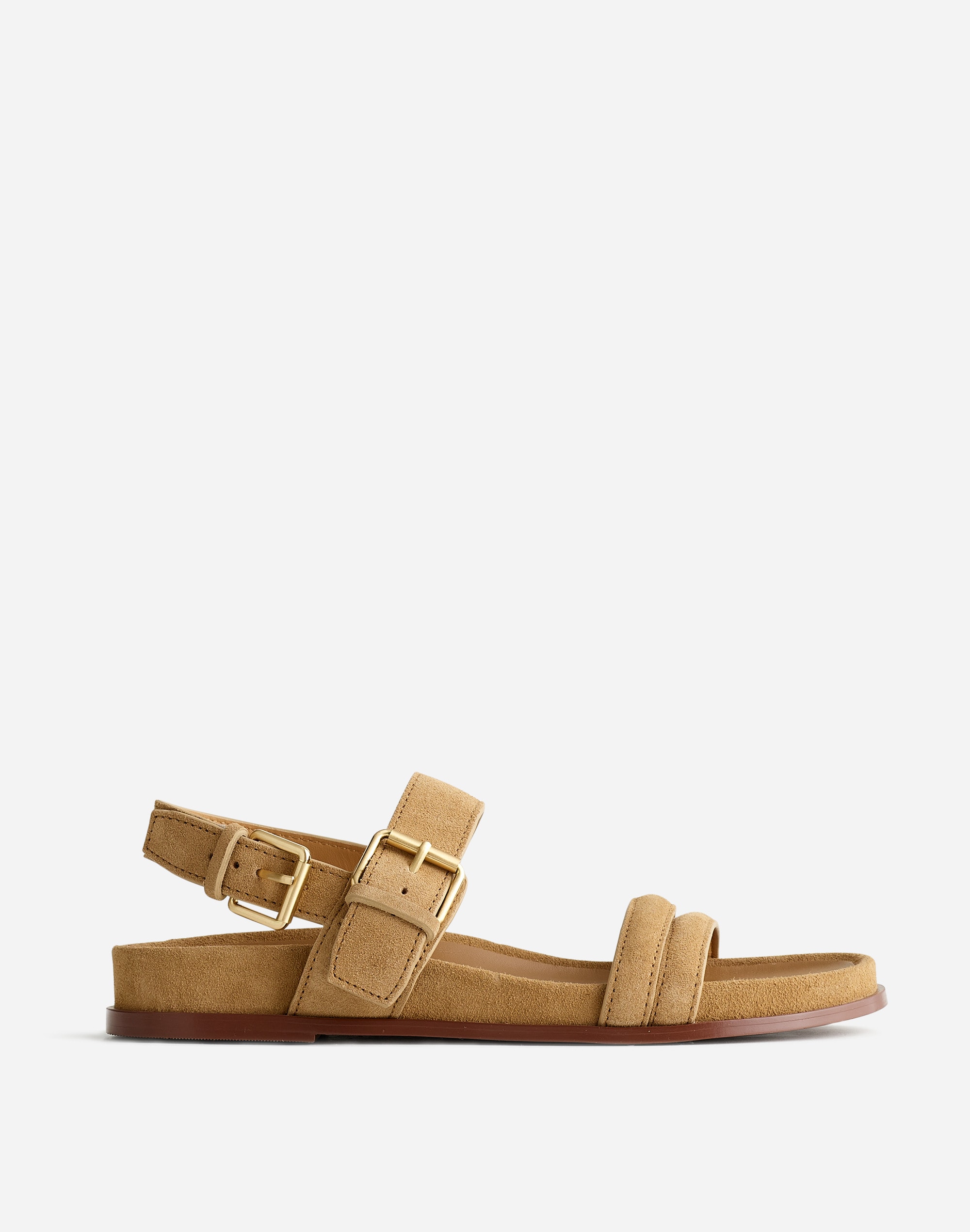 The Dara Double-Strap Sandals in Suede