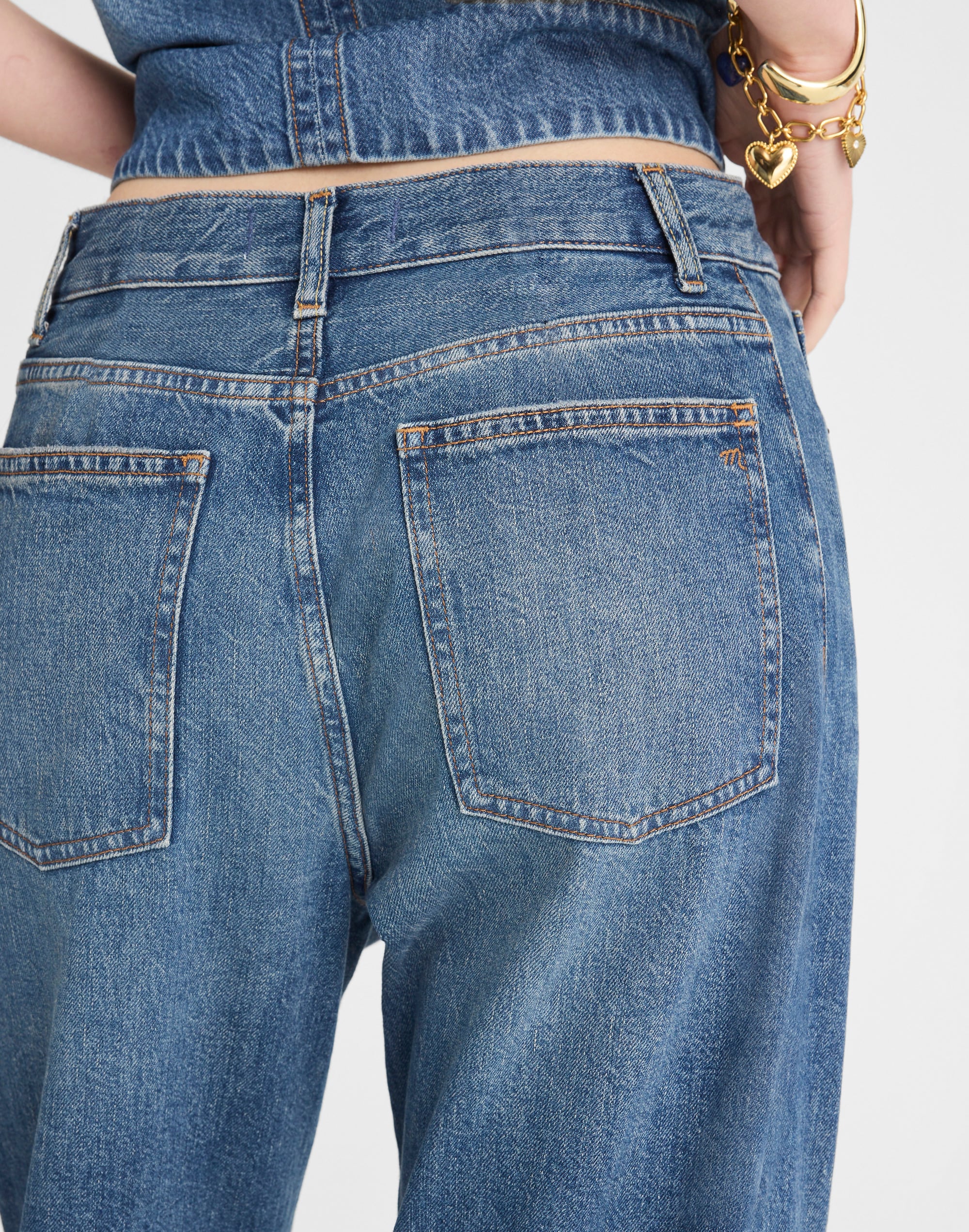 The Petite Pieced Barrel-Leg Full-Length Jean