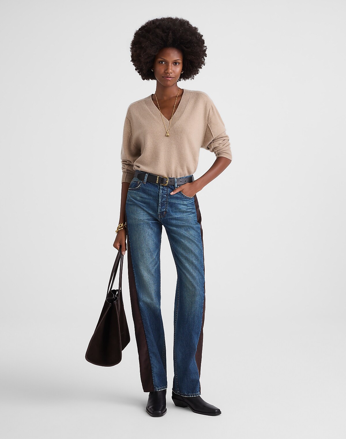 Madewell x Kaihara Denim Pieced Barrel-Leg Jean