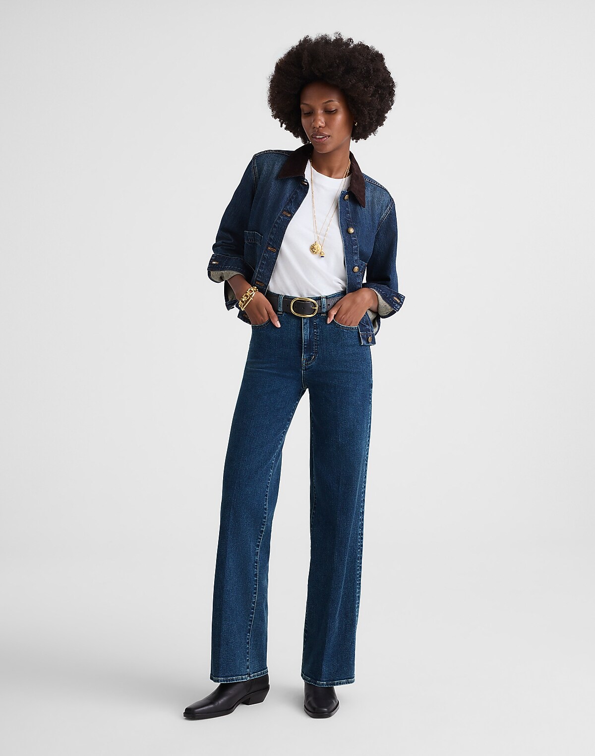 The Wide-Leg Jean in Super Stretch Denim