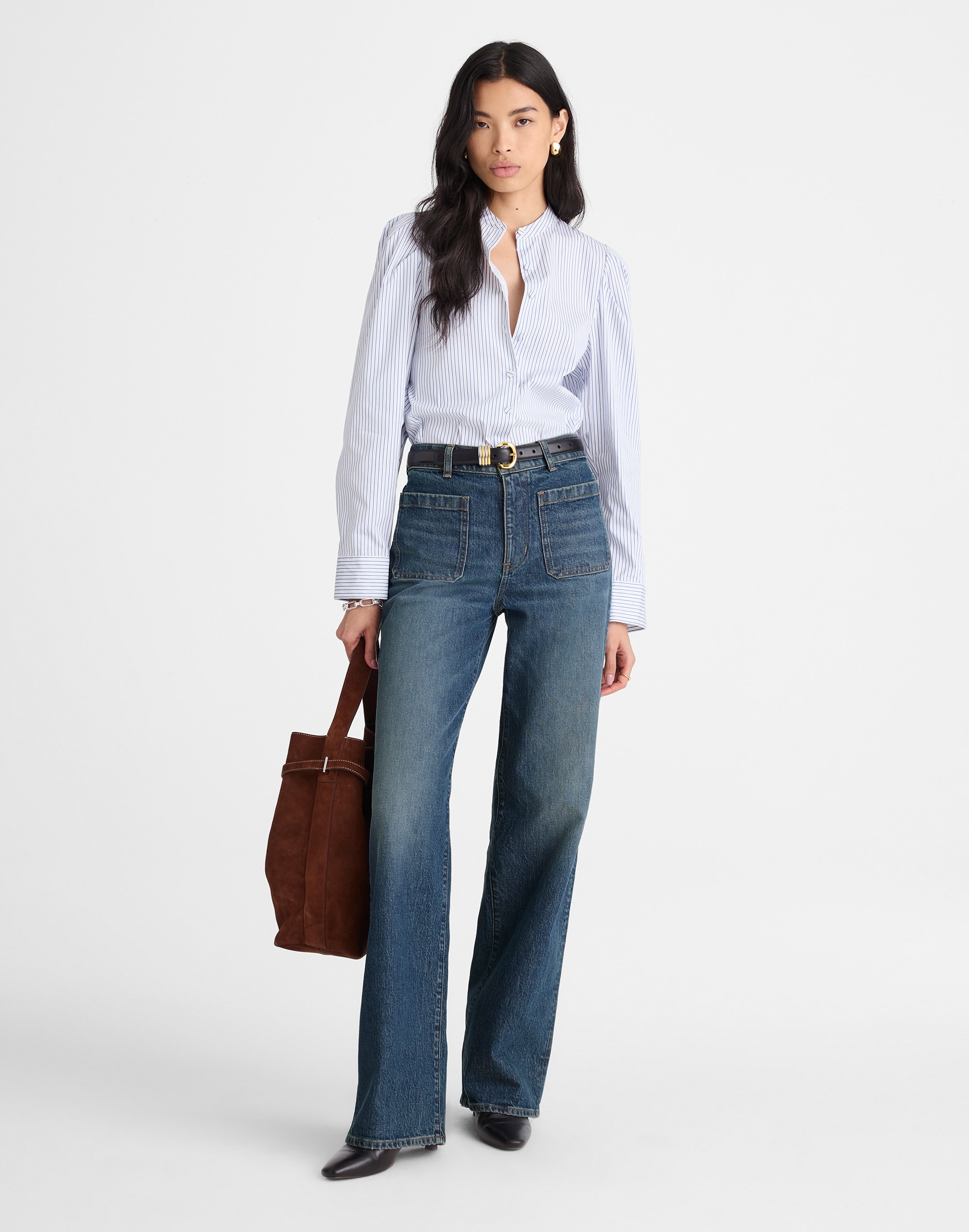 The Emmett Wide-Leg Full Length Jean: Patch Pocket Edition