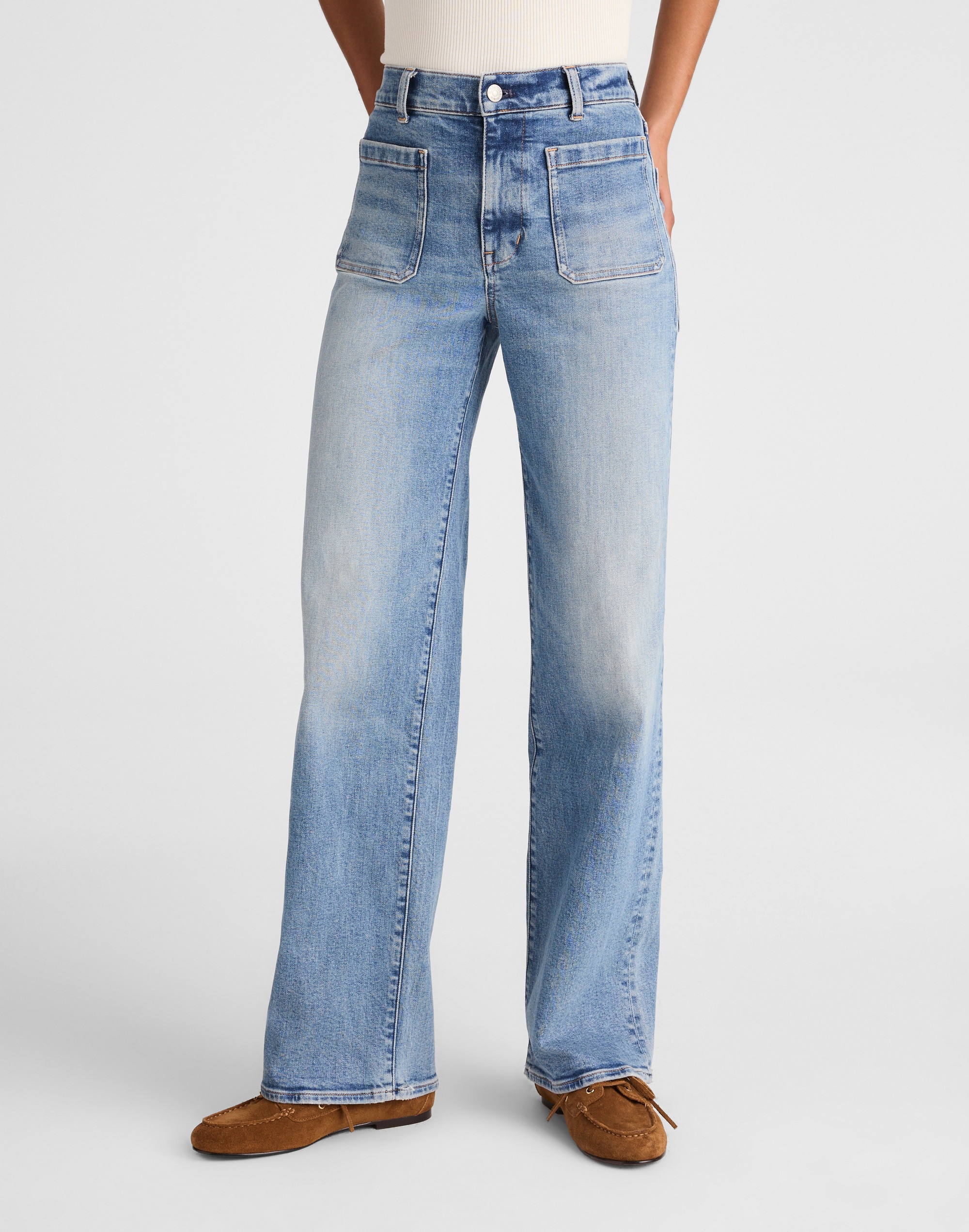 The Emmett Wide-Leg Full Length Jean: Patch Pocket Edition