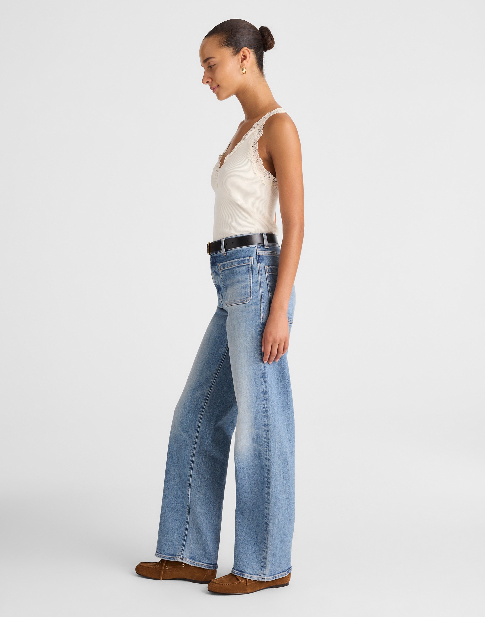 The Emmett Wide-Leg Full Length Jean: Patch Pocket Edition