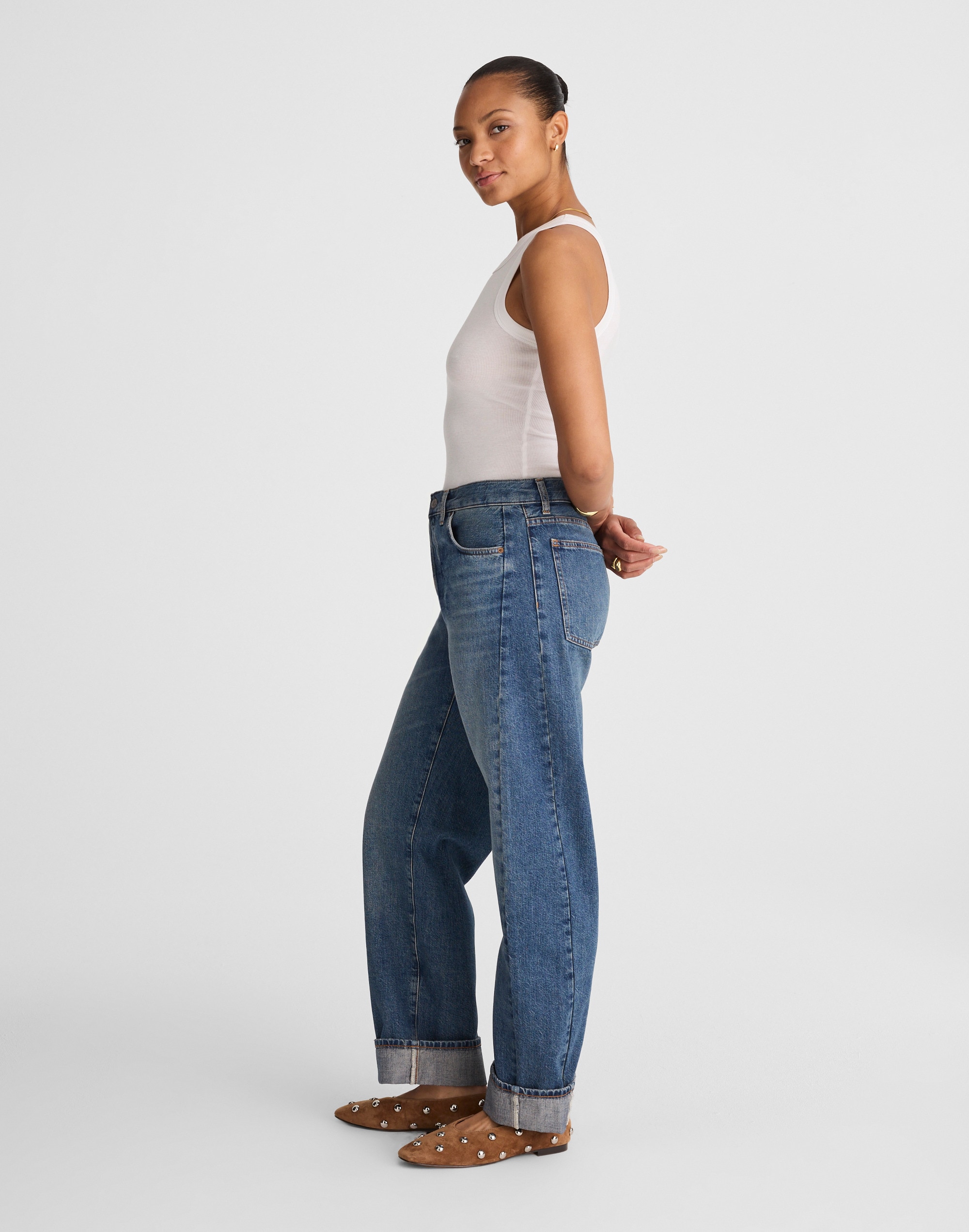 The Curvy Pieced Barrel-Leg Jean